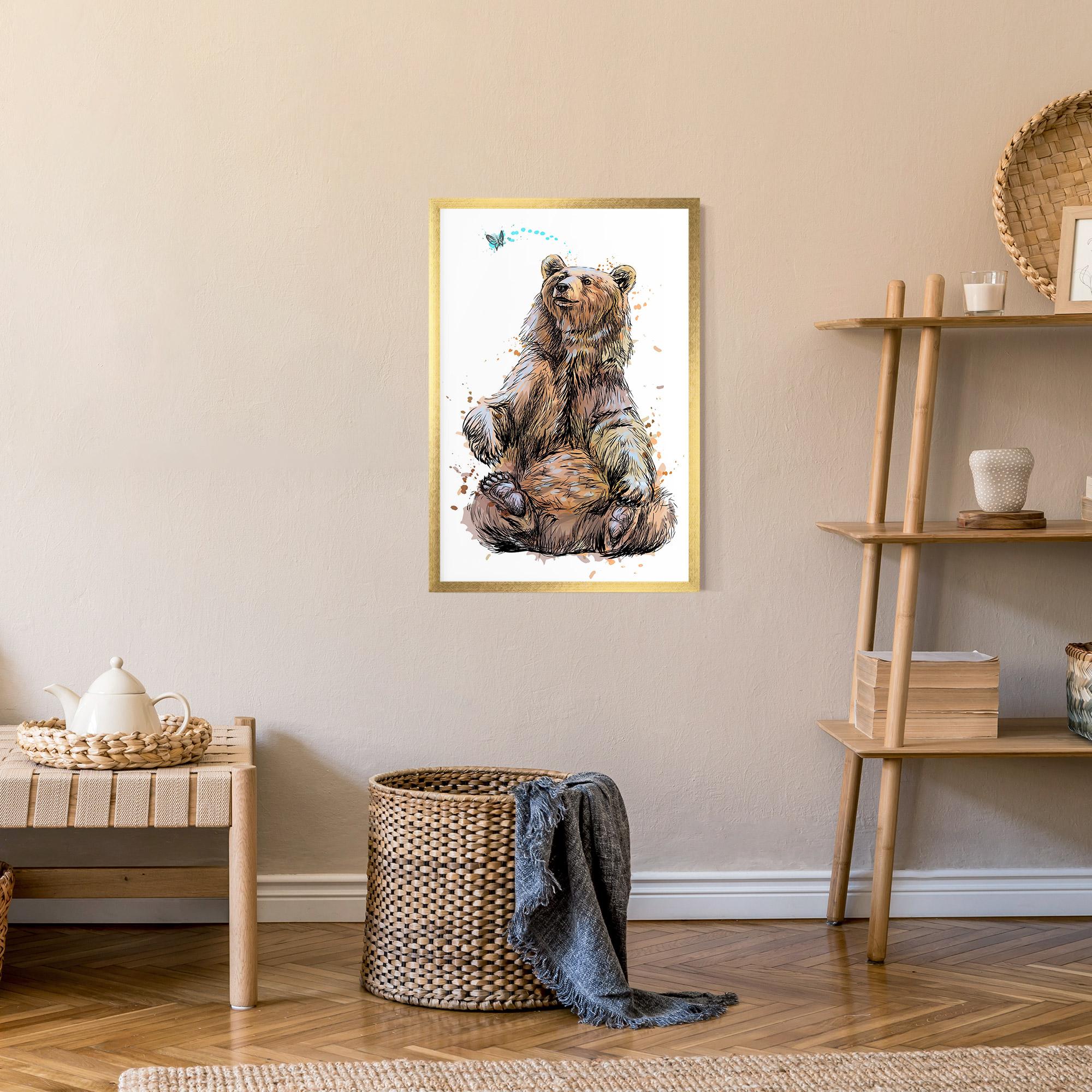 Plakat w Ramie Butterfly Bear mockup 9