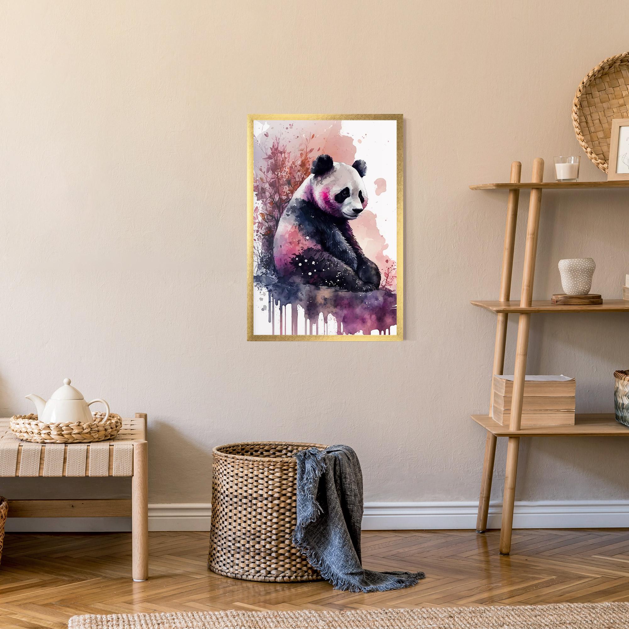 Plakat w Ramie Purple Panda Art mockup 9