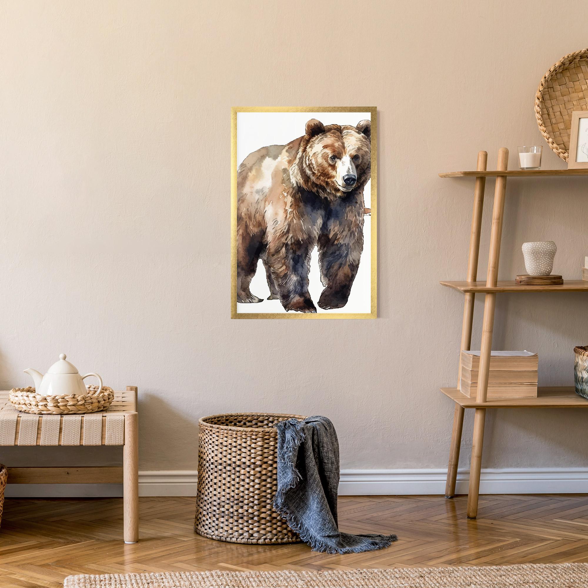 Plakat w Ramie Watercolor Bear Art mockup 9