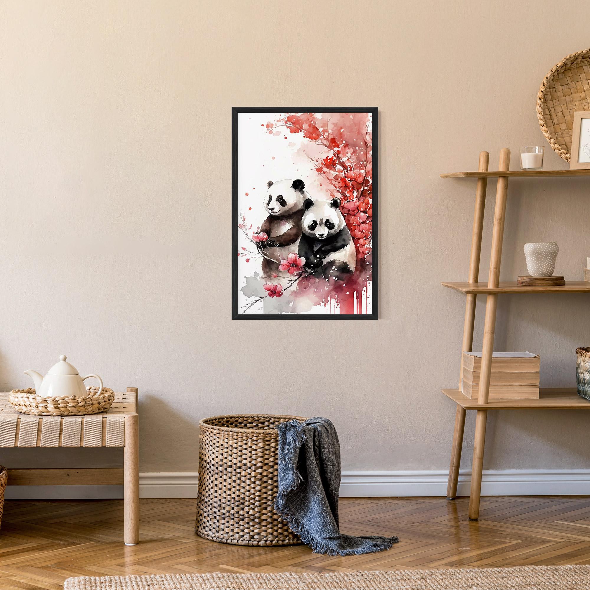 Plakat w Ramie Blossom Panda mockup 9