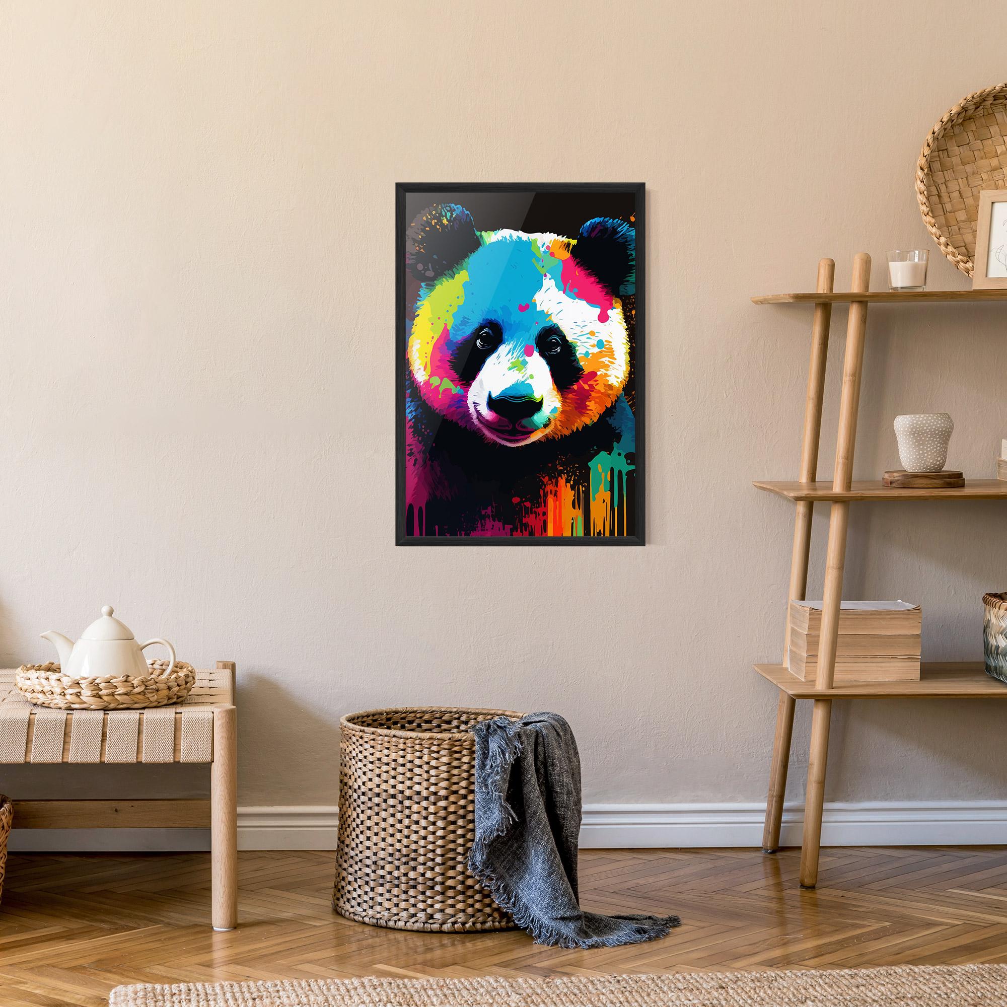 Plakat w Ramie Panda Color Art mockup 9