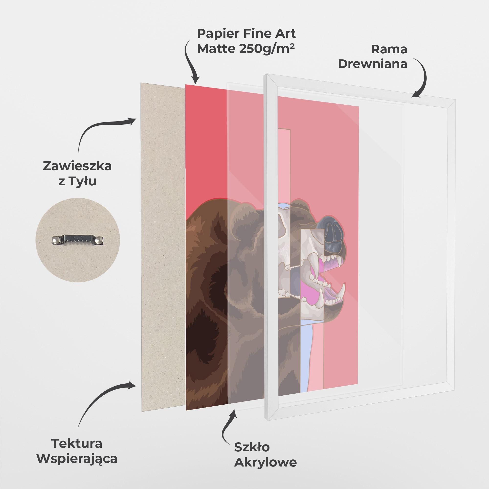 Plakat w Ramie Bear Bone Art mockup 1