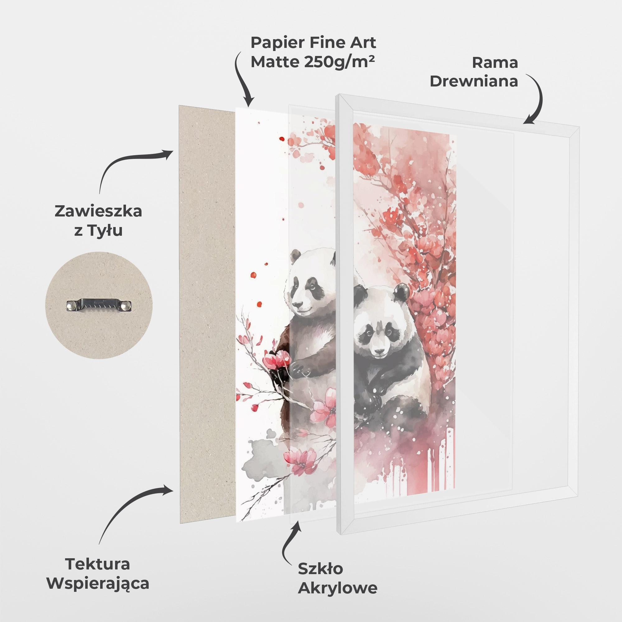 Plakat w Ramie Blossom Panda mockup 1