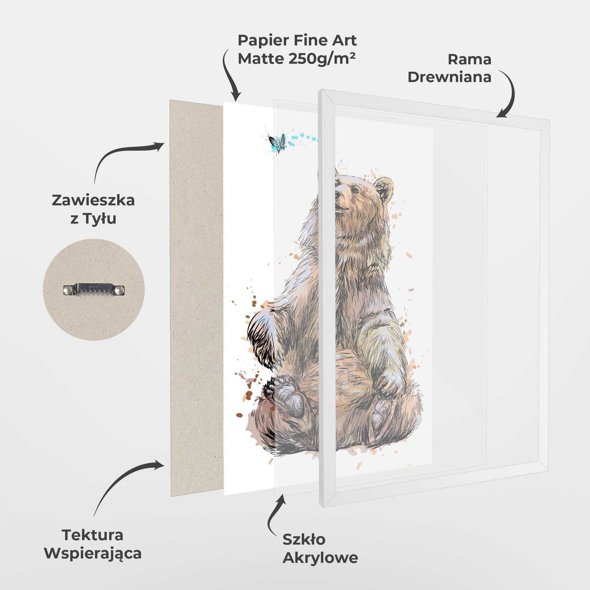 Plakat w Ramie Butterfly Bear mockup 1