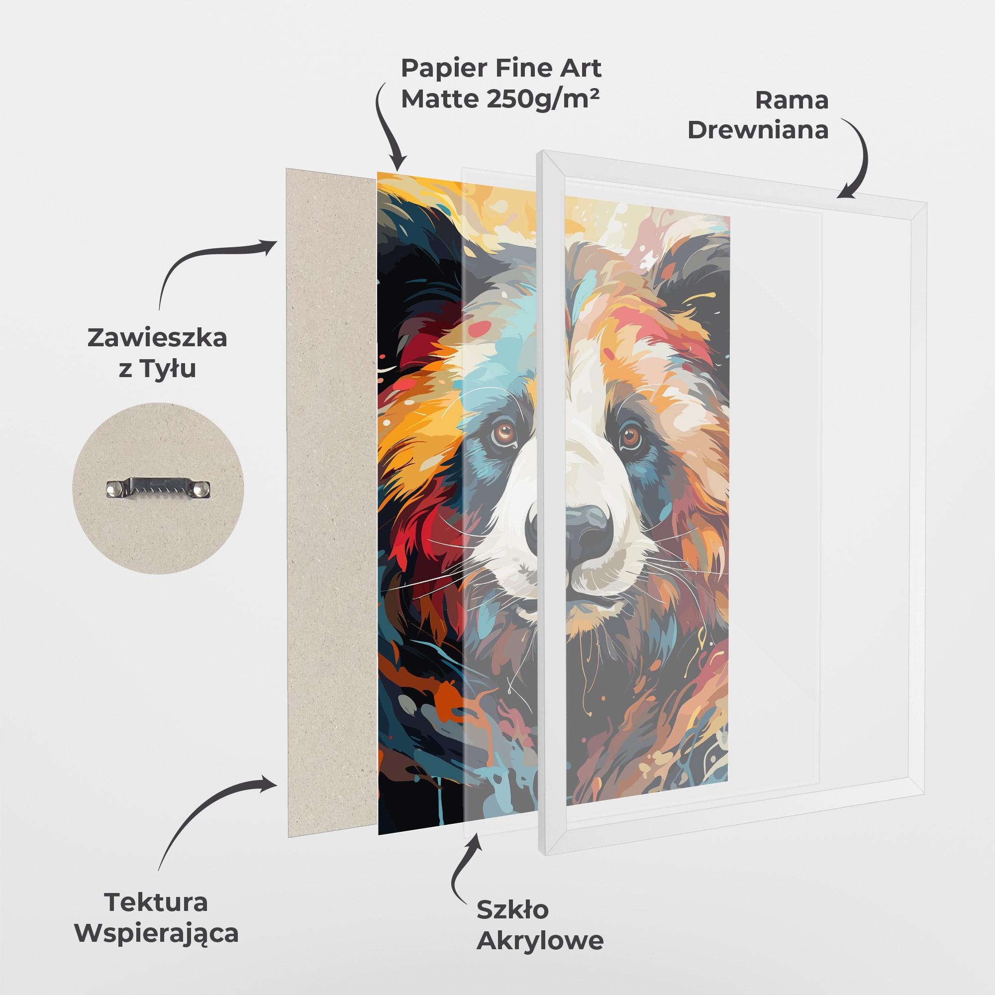 Plakat w Ramie Cream Color Bear mockup 1