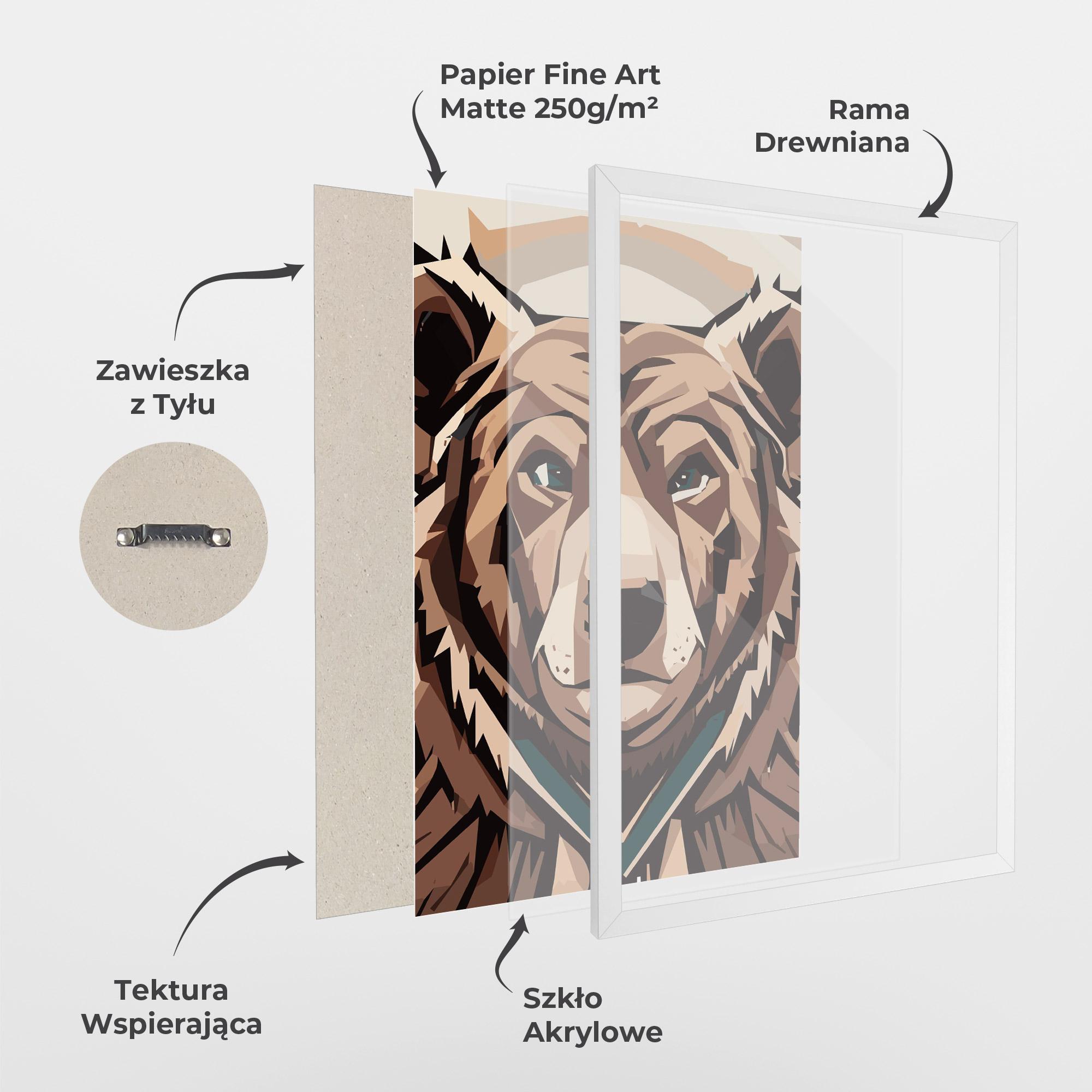 Plakat w Ramie Grizzly Art mockup 1