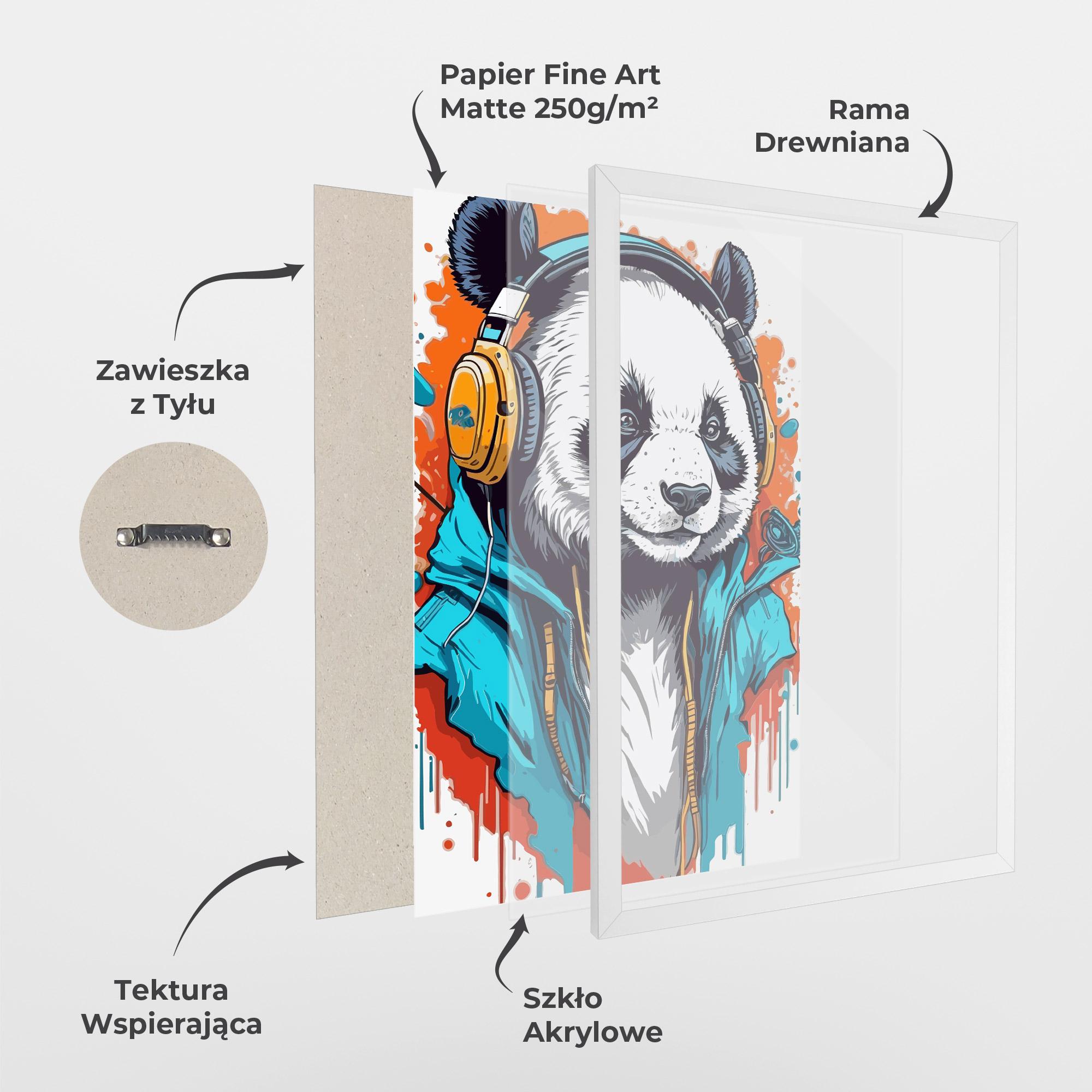 Plakat w Ramie Music Panda mockup 1