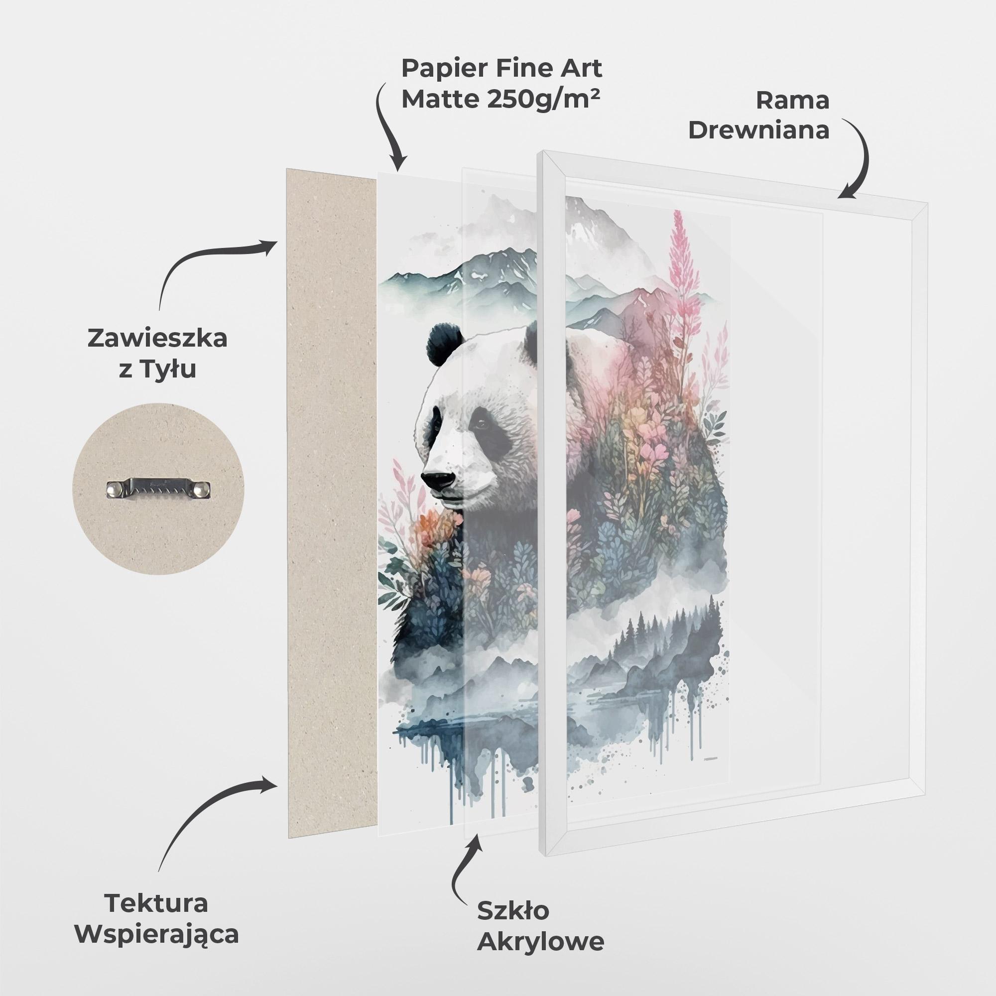 Plakat w Ramie Panda Art mockup 1