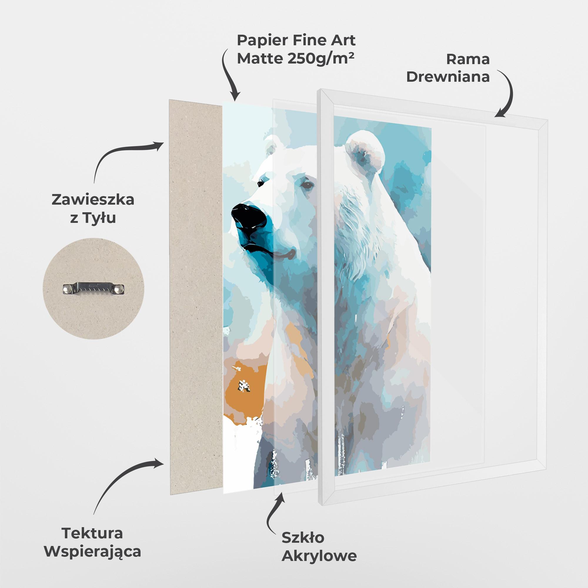 Plakat w Ramie Polar White Bear mockup 1