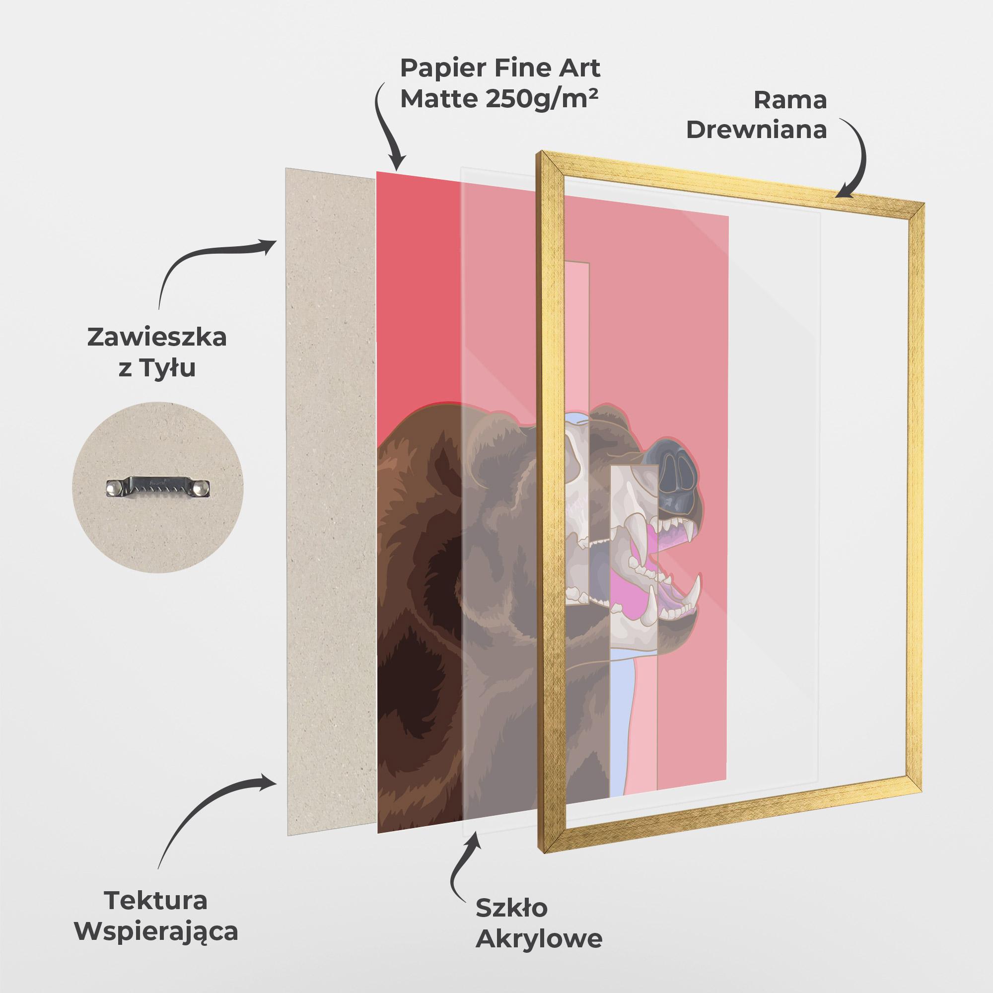Plakat w Ramie Bear Bone Art mockup 1