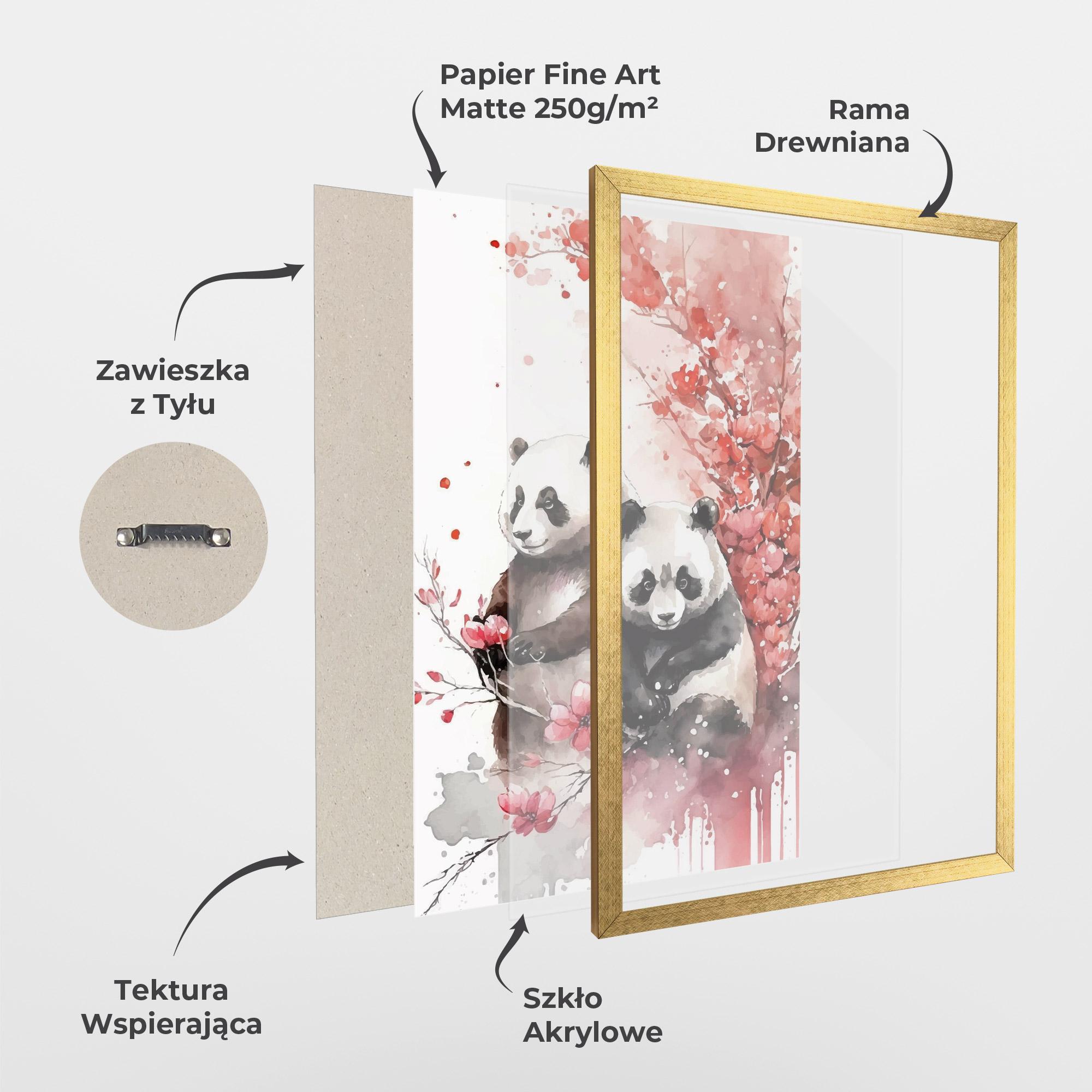 Plakat w Ramie Blossom Panda mockup 1