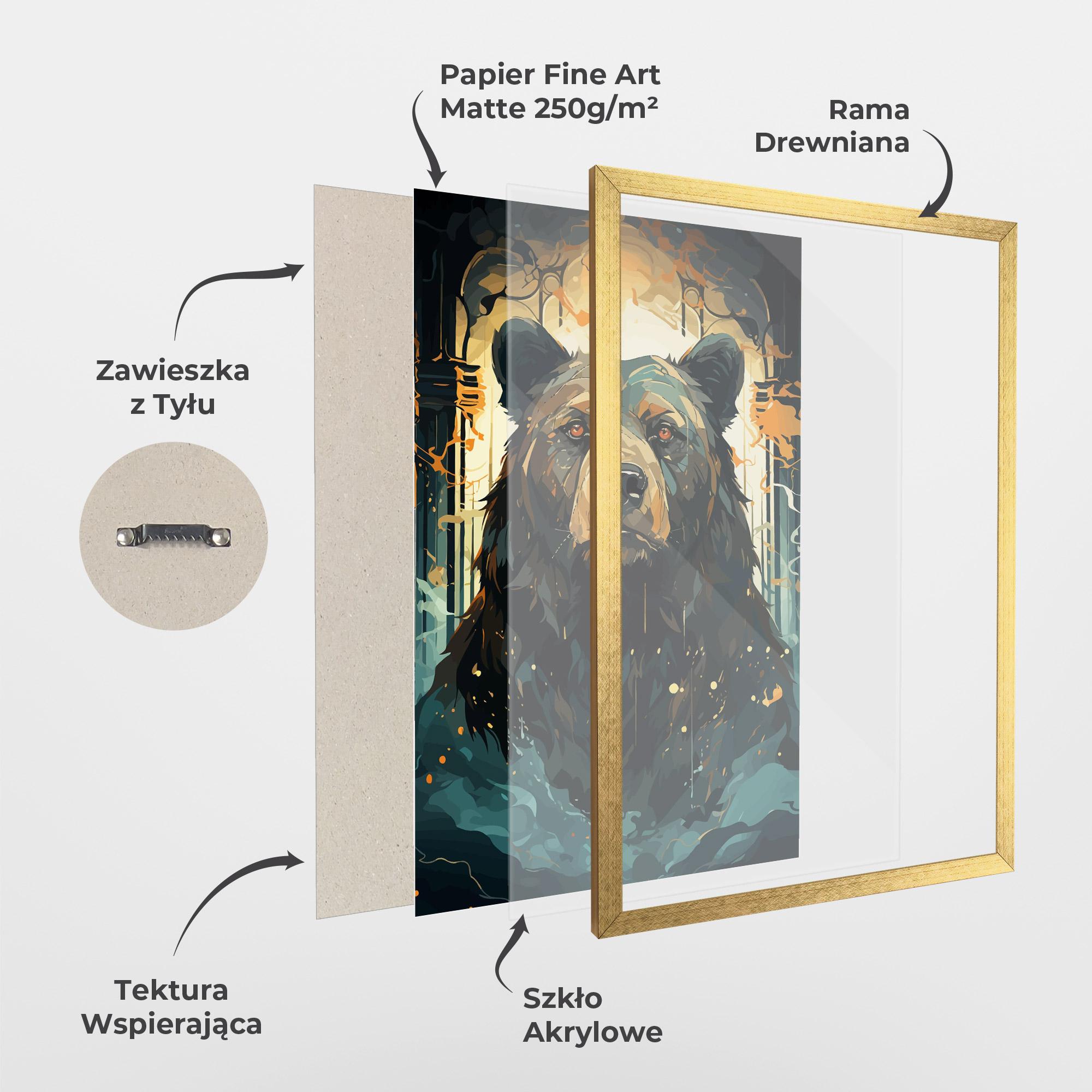 Plakat w Ramie Brown Bear Art mockup 1