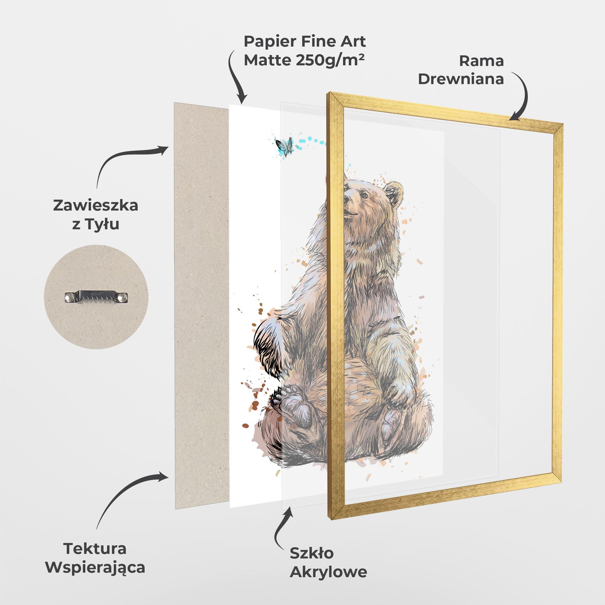 Plakat w Ramie Butterfly Bear mockup 1