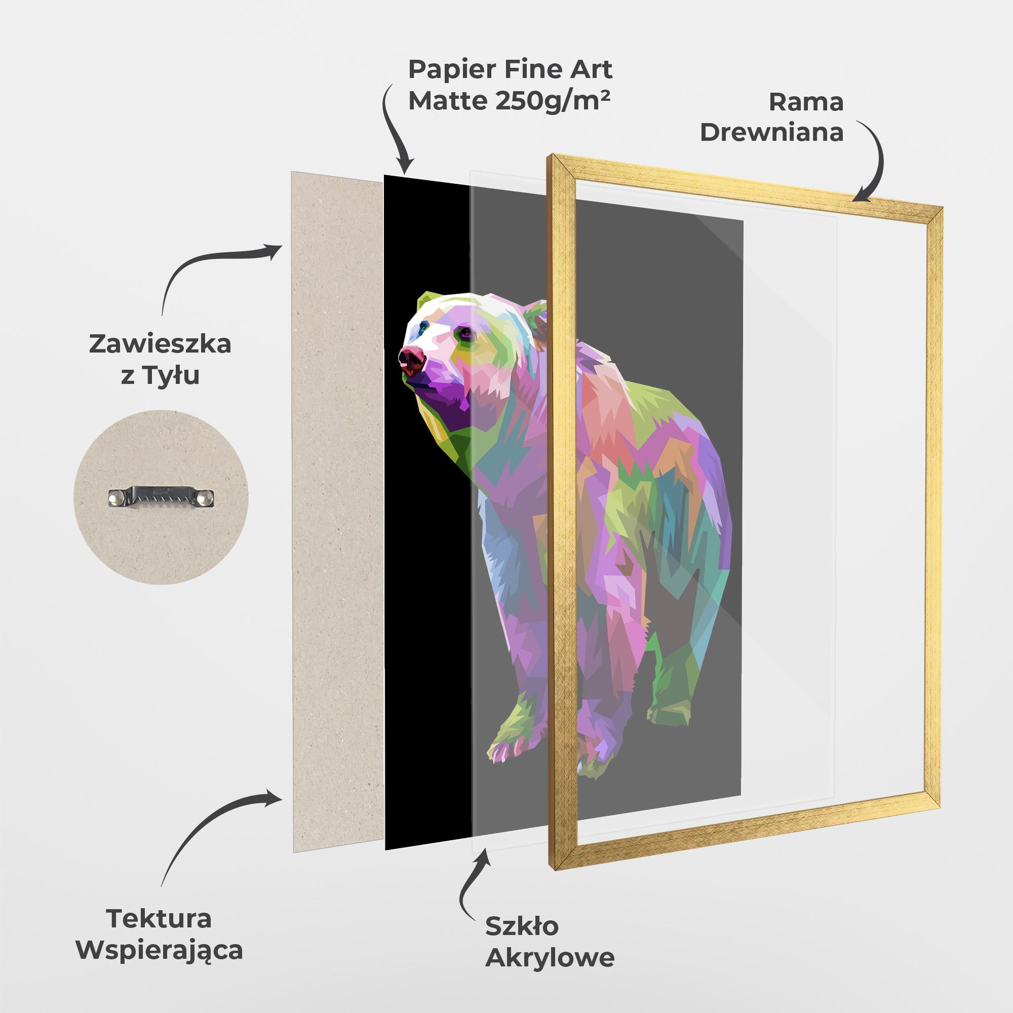 Plakat w Ramie Colorful Icebear mockup 1