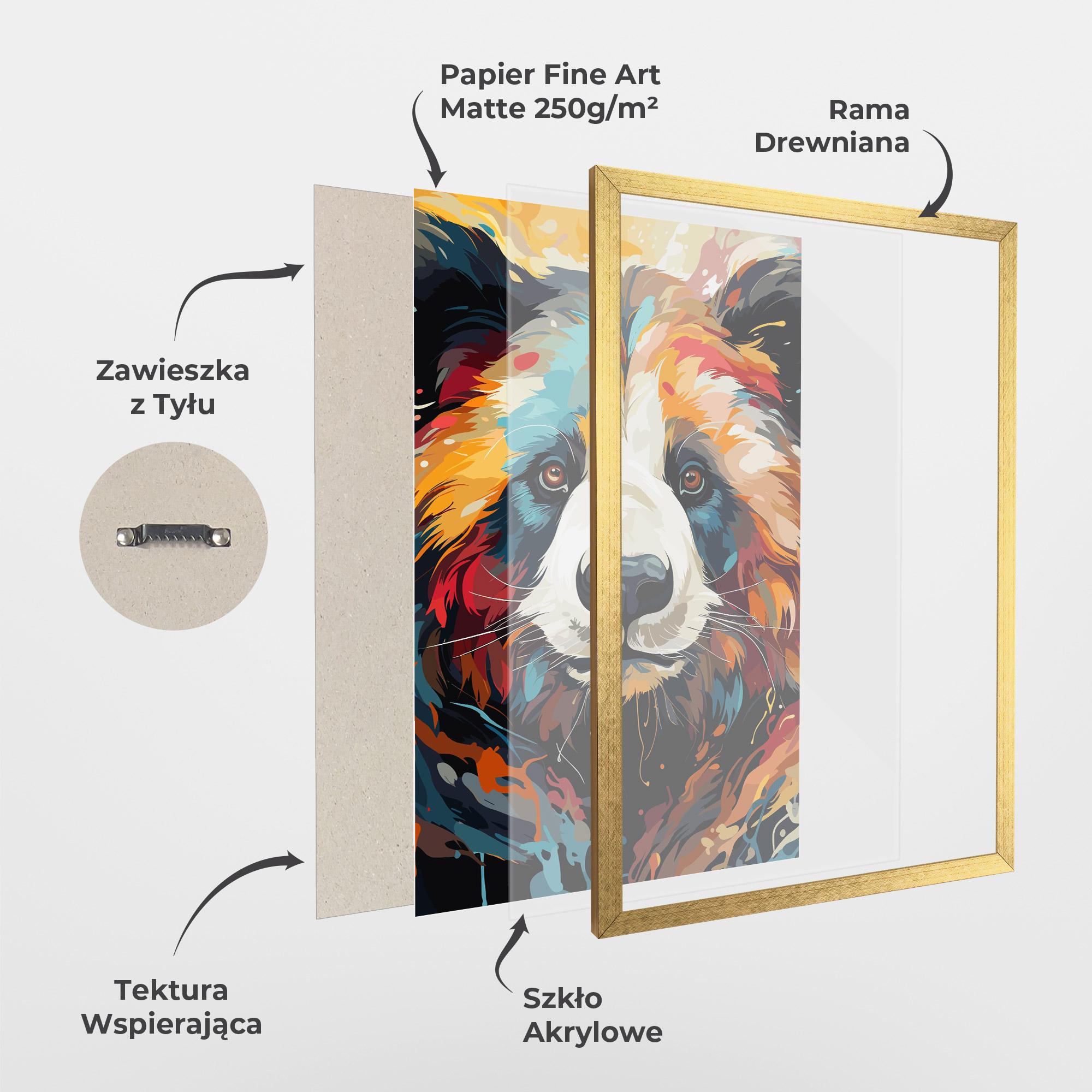 Plakat w Ramie Cream Color Bear mockup 1