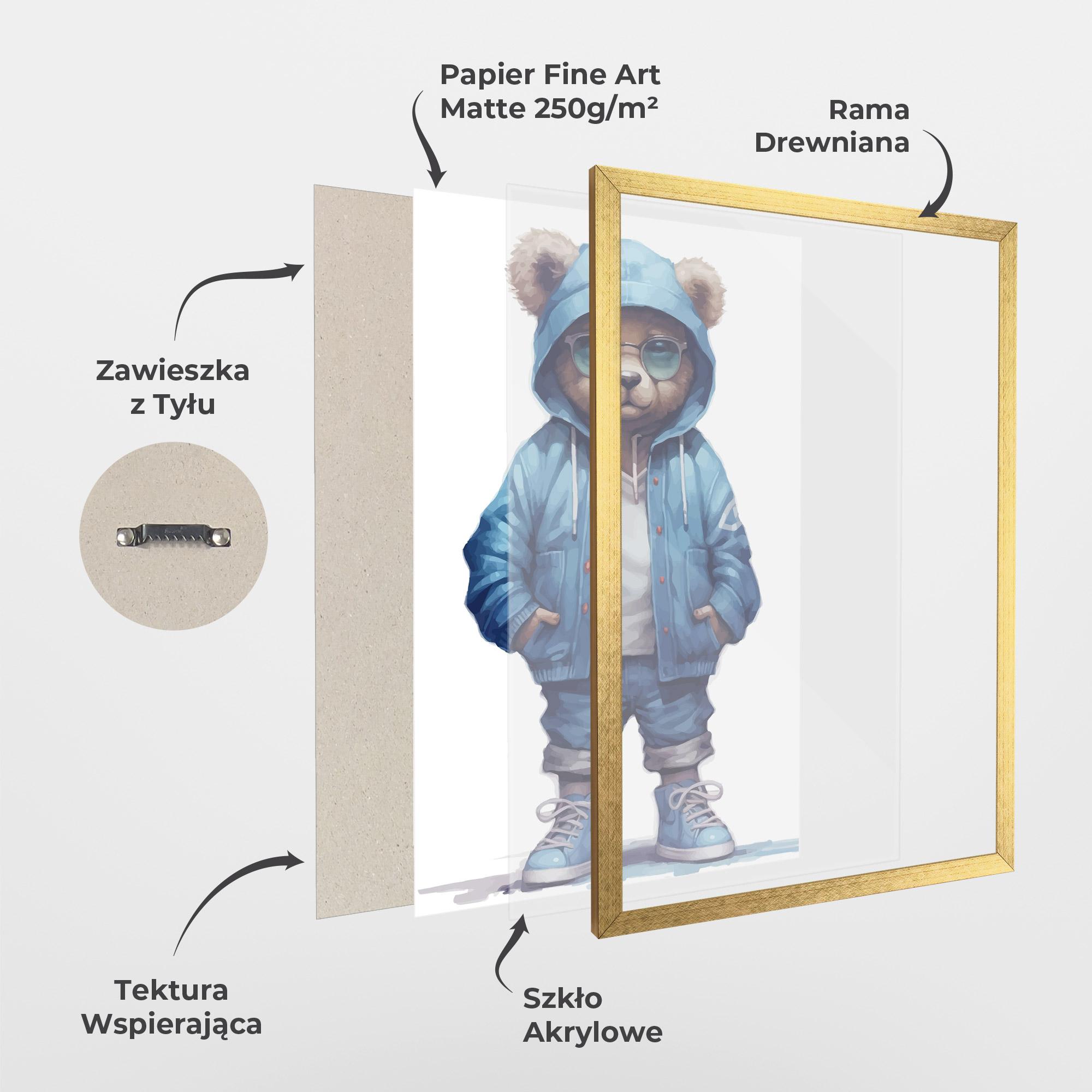 Plakat w Ramie Glasses Bear mockup 1