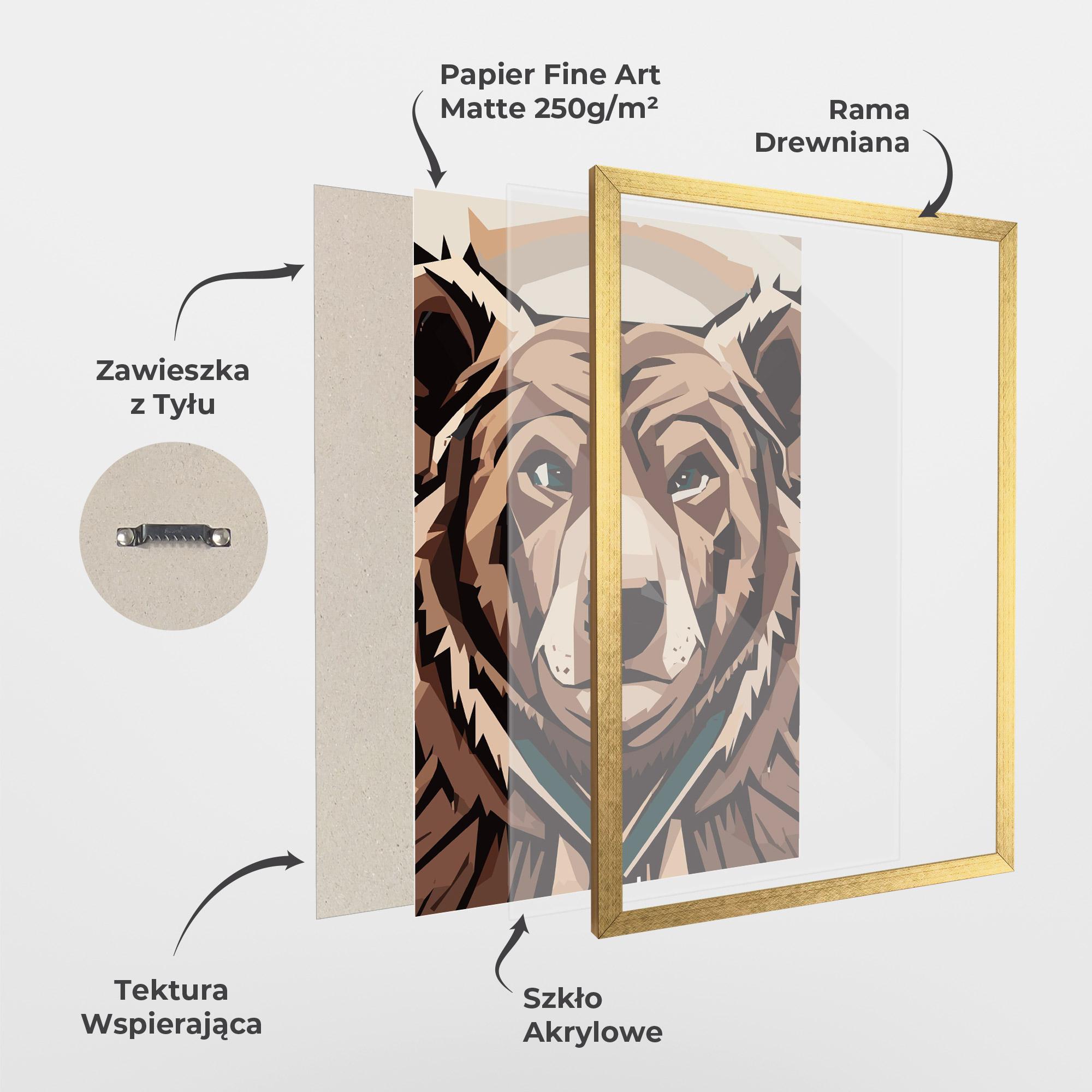 Plakat w Ramie Grizzly Art mockup 1