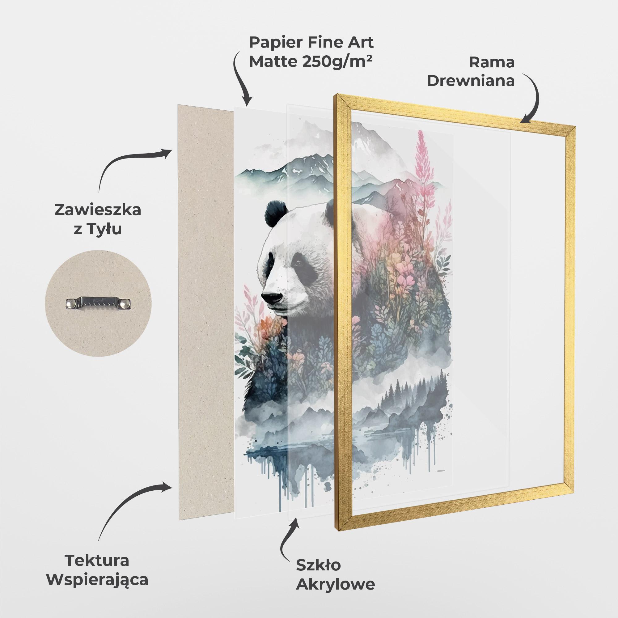 Plakat w Ramie Panda Art mockup 1