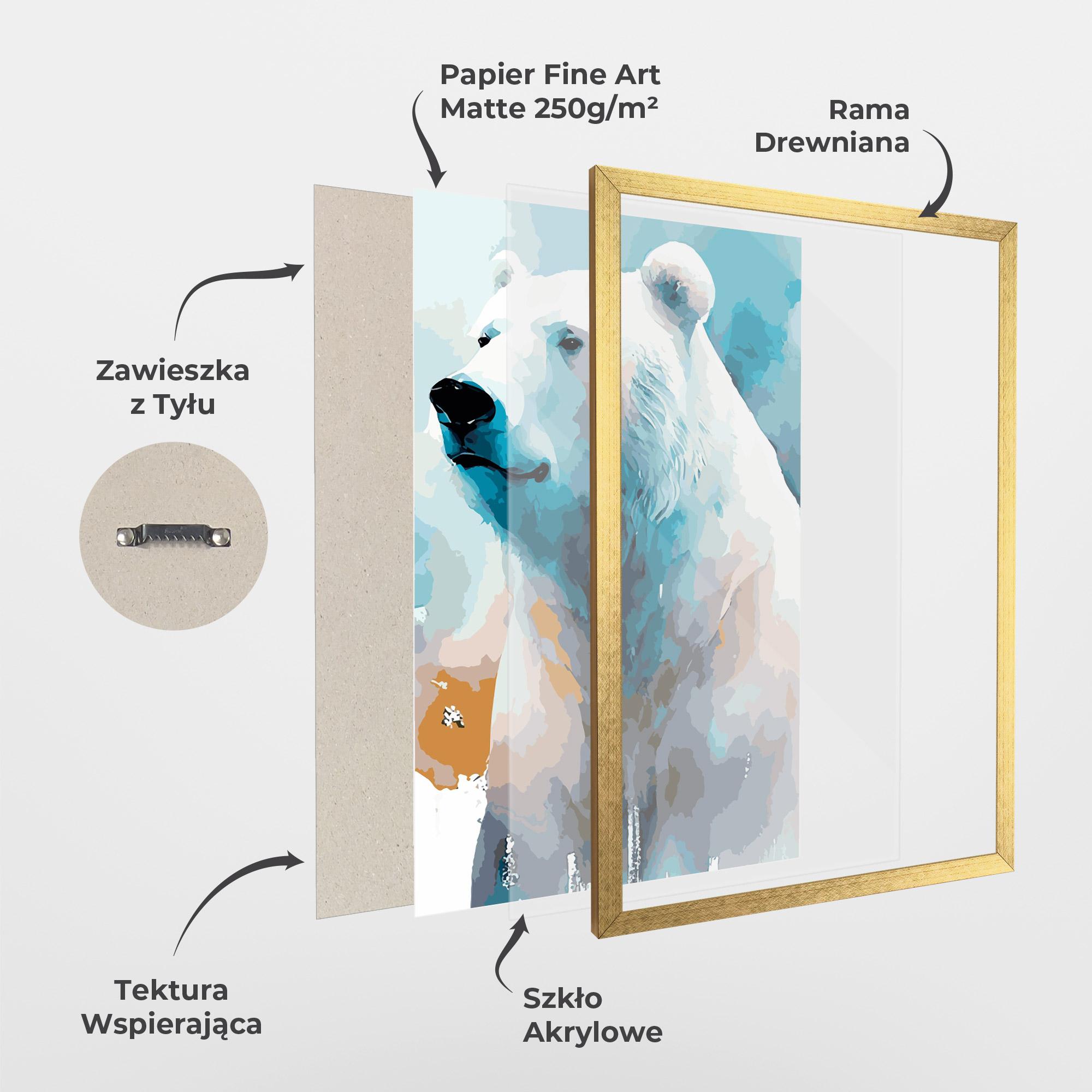 Plakat w Ramie Polar White Bear mockup 1