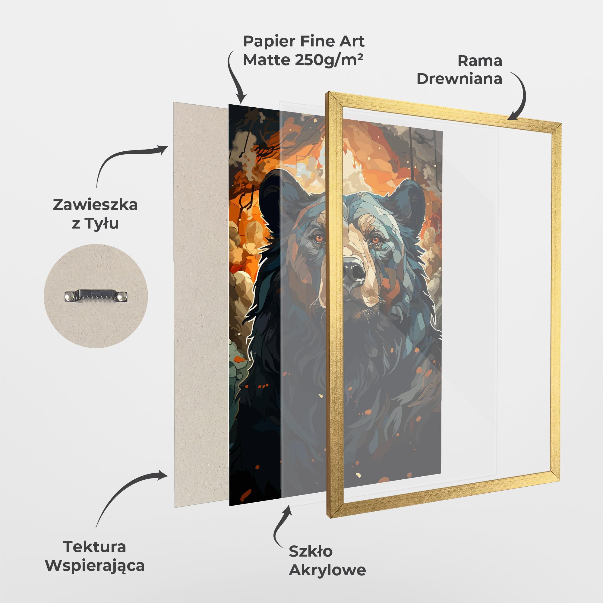 Plakat w Ramie Pretty Bear Art mockup 1