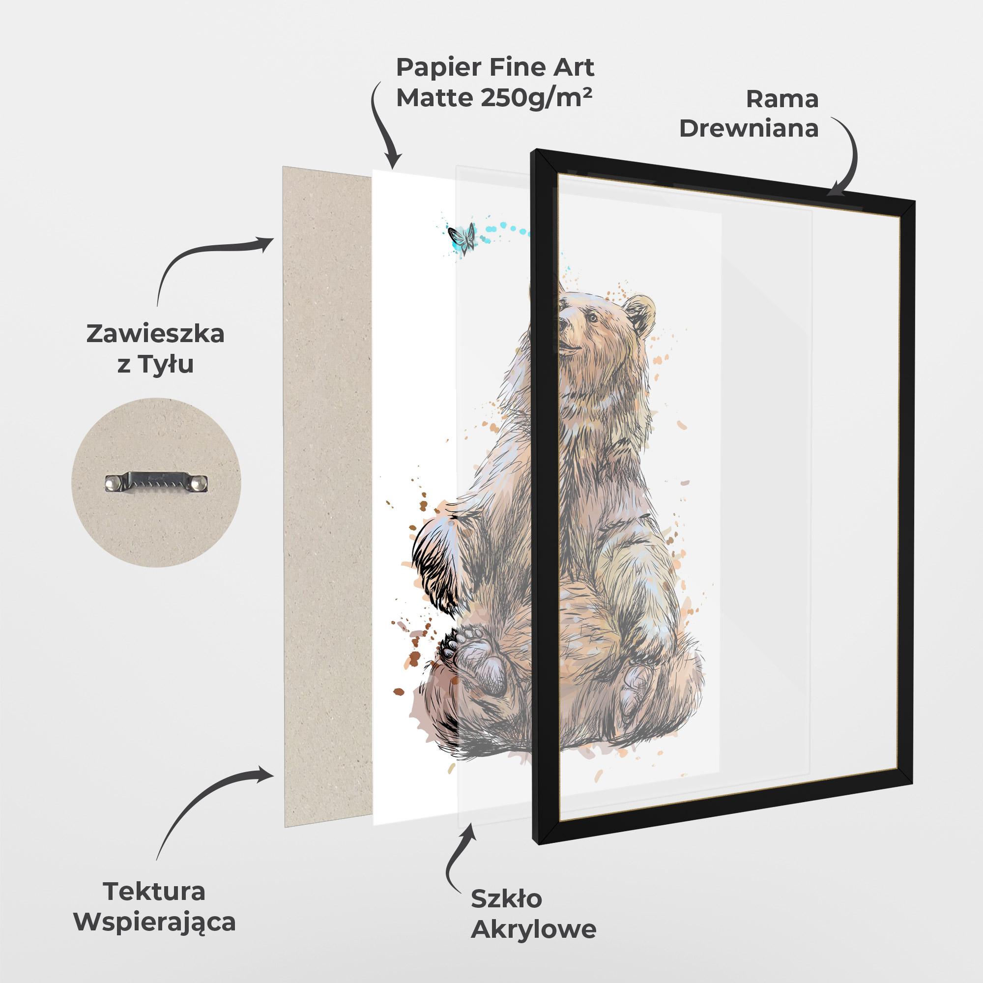 Plakat w Ramie Butterfly Bear mockup 1