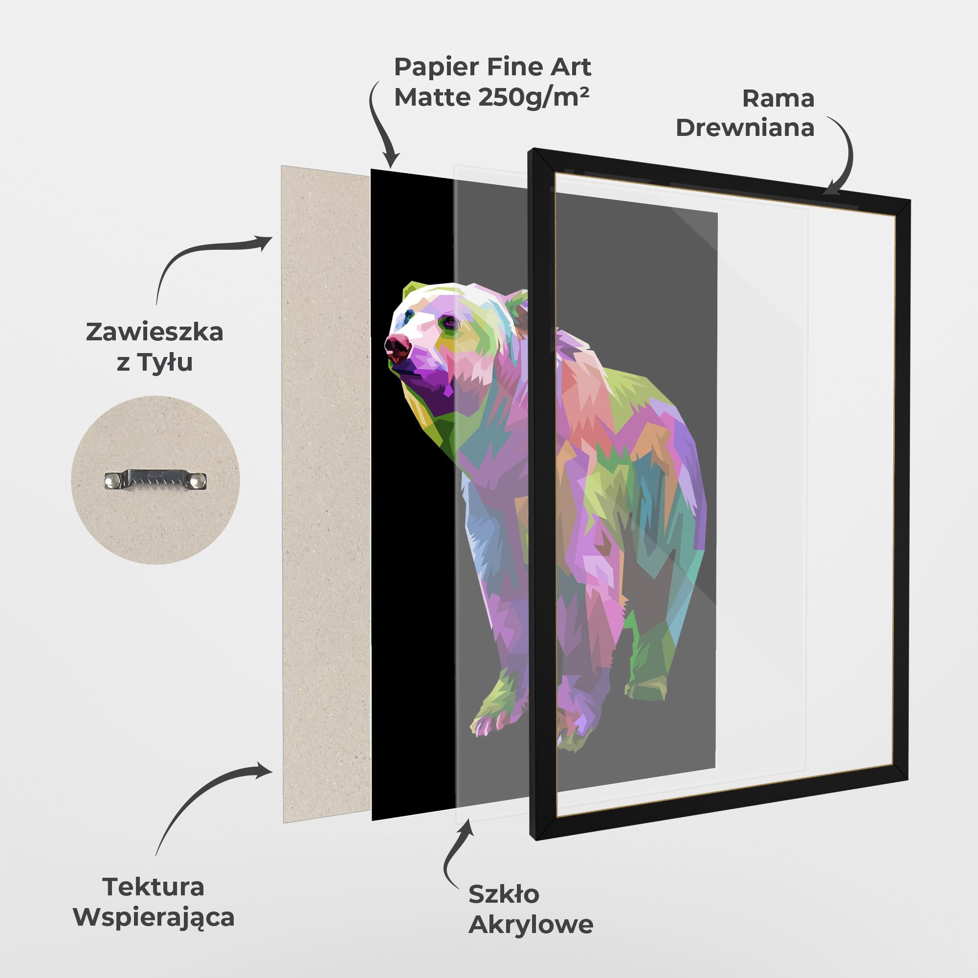 Plakat w Ramie Colorful Icebear mockup 1
