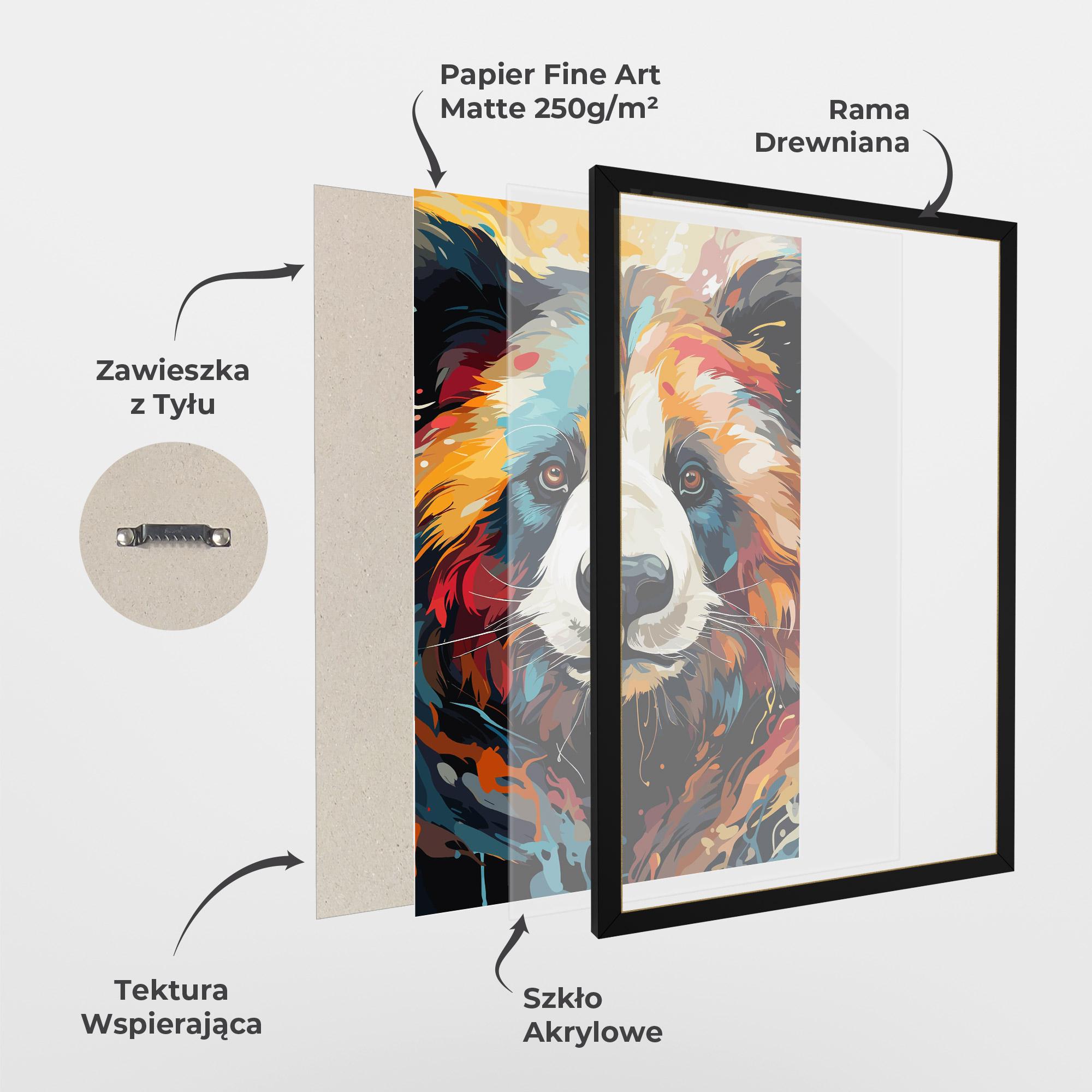 Plakat w Ramie Cream Color Bear mockup 1