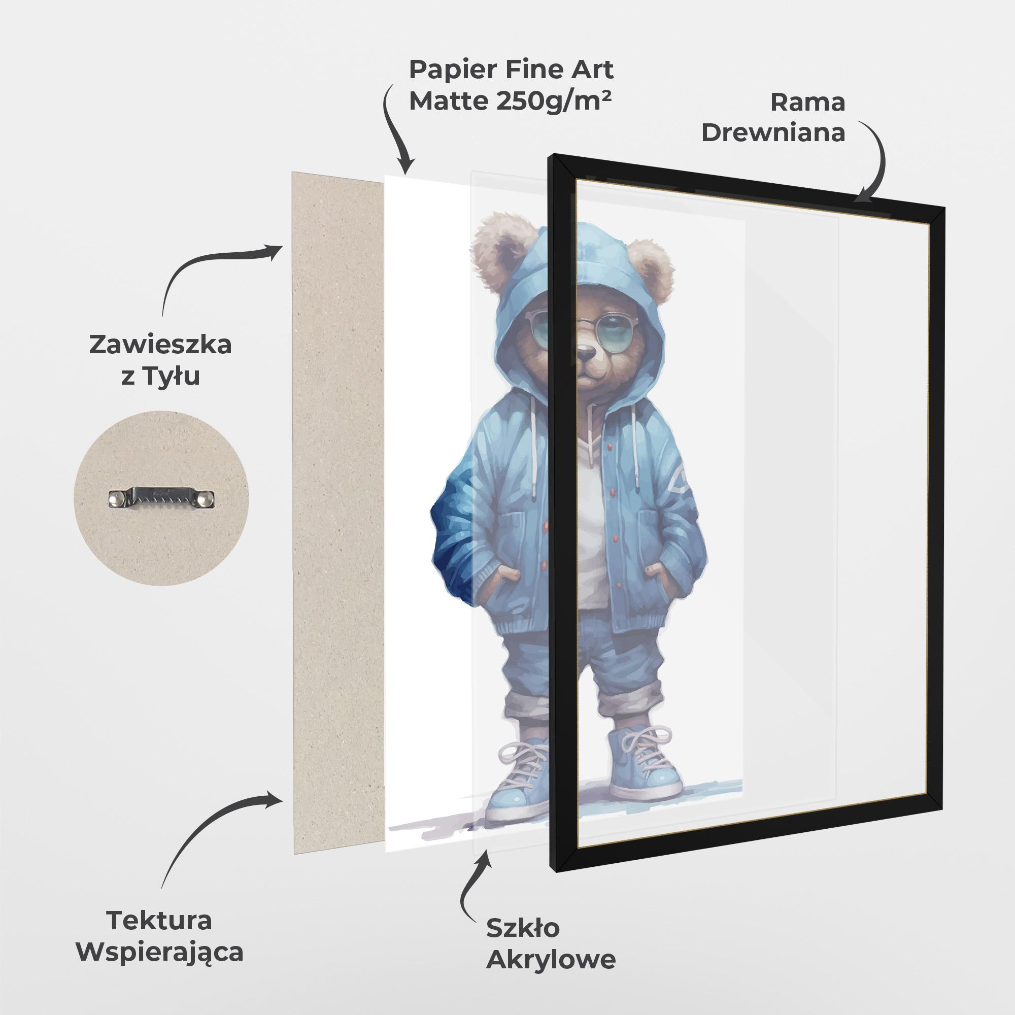 Plakat w Ramie Glasses Bear mockup 1