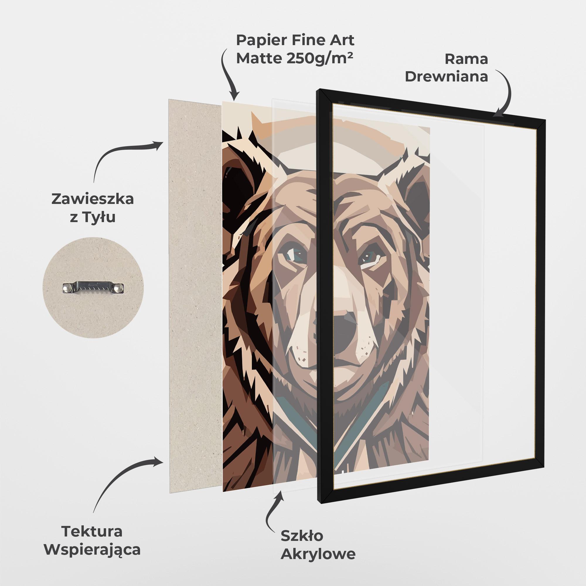 Plakat w Ramie Grizzly Art mockup 1
