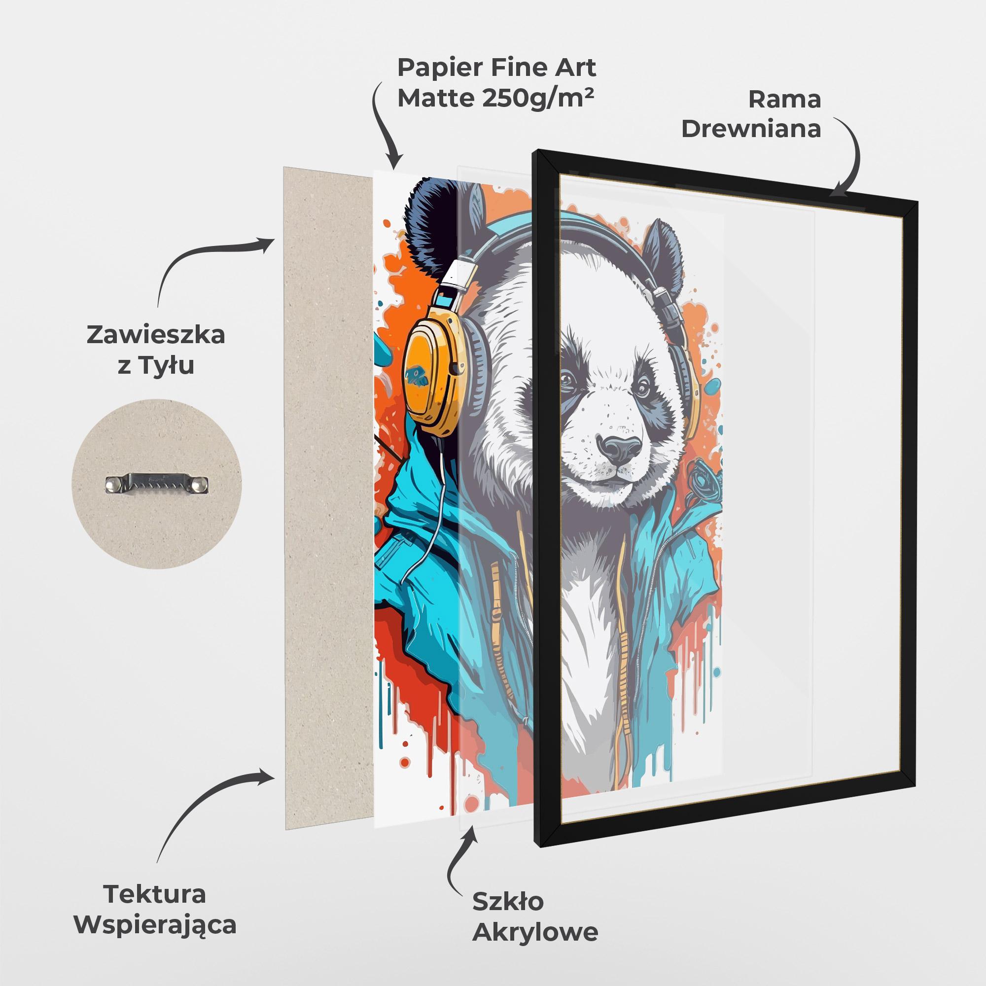 Plakat w Ramie Music Panda mockup 1