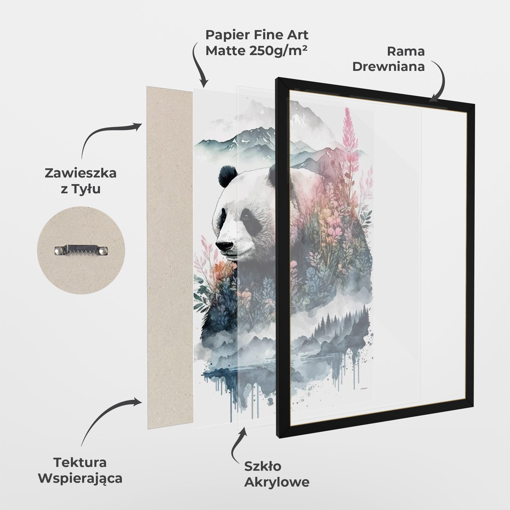 Plakat w Ramie Panda Art mockup 1
