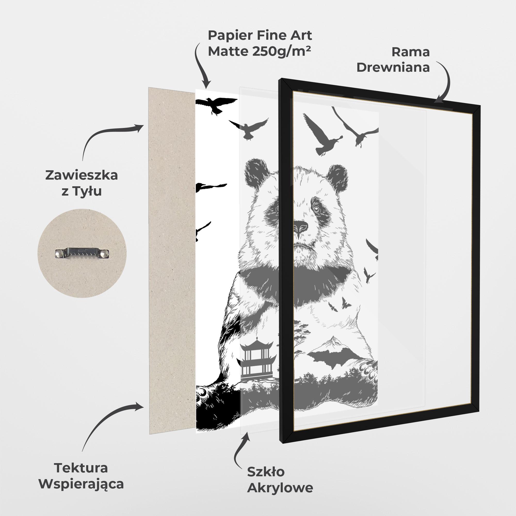 Plakat w Ramie Panda Bear mockup 1