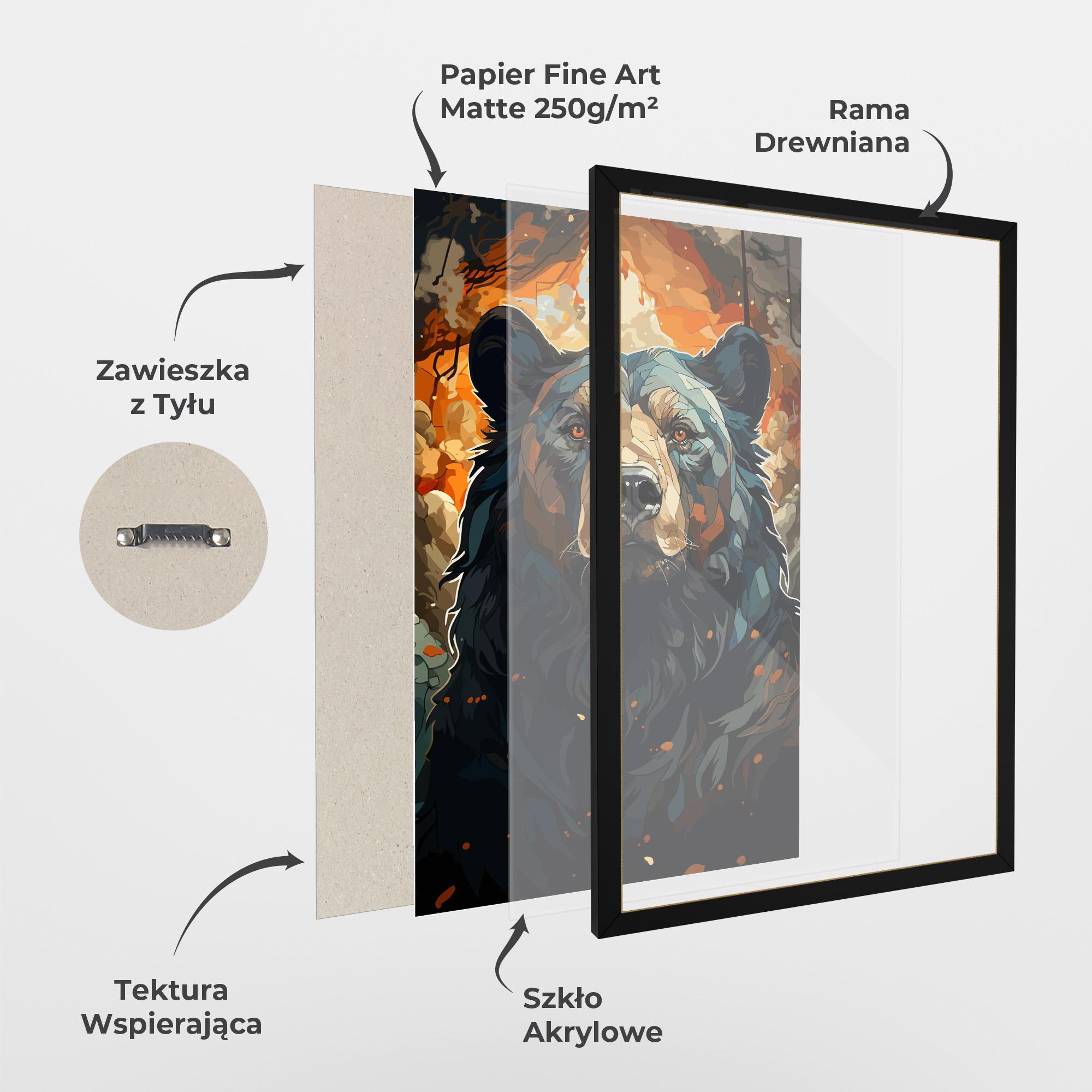 Plakat w Ramie Pretty Bear Art mockup 1