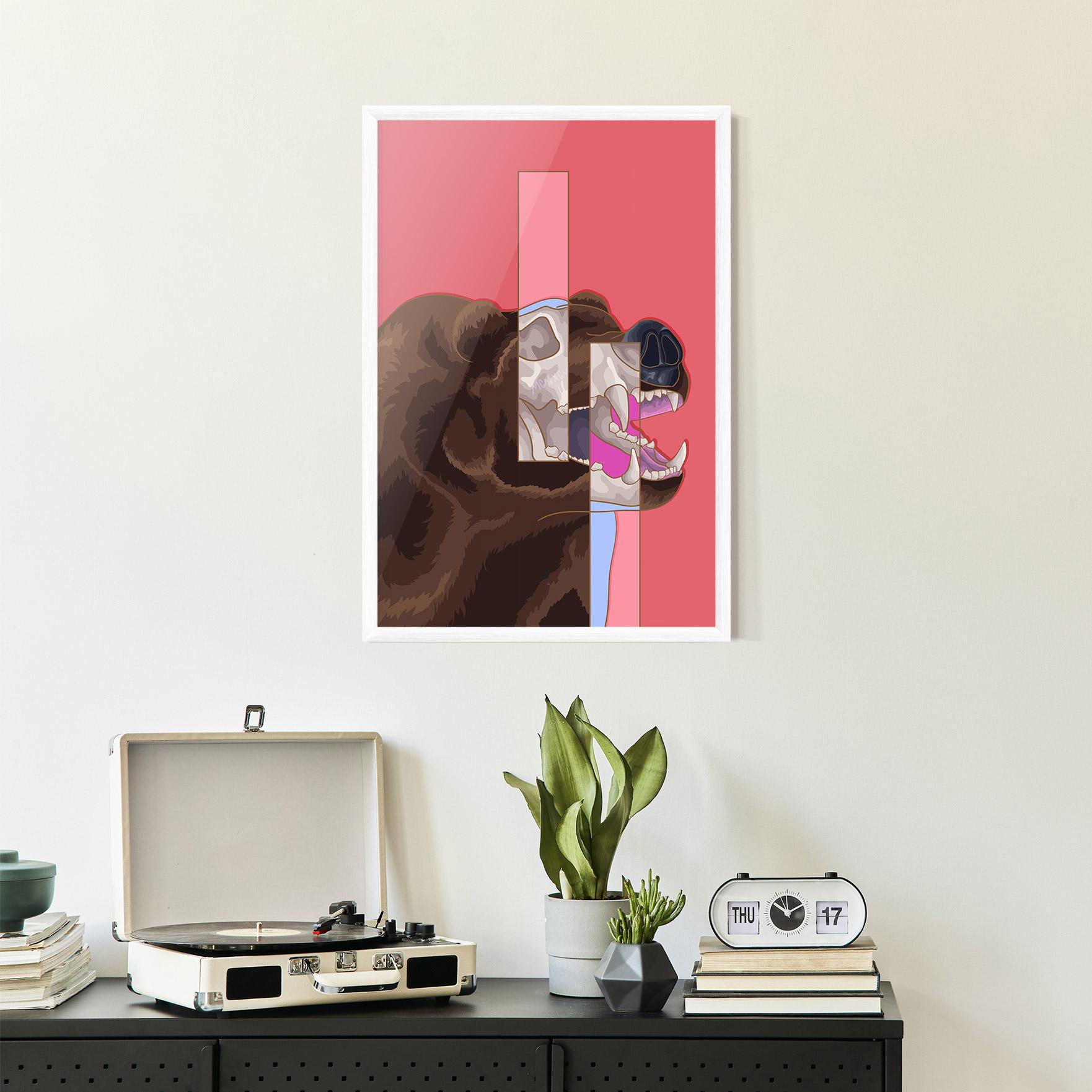 Plakat w Ramie Bear Bone Art mockup 2
