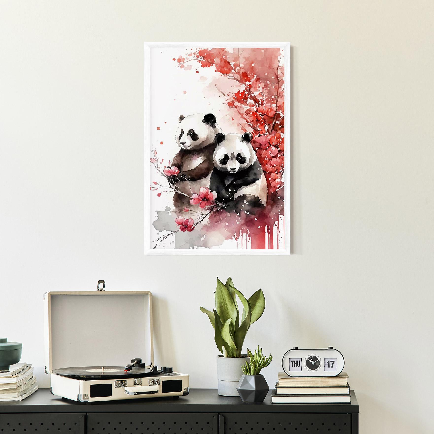 Plakat w Ramie Blossom Panda mockup 2