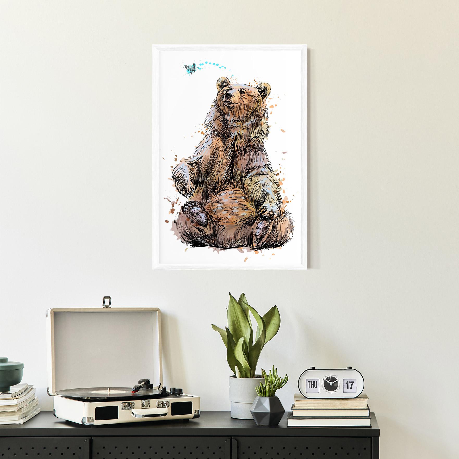 Plakat w Ramie Butterfly Bear mockup 2