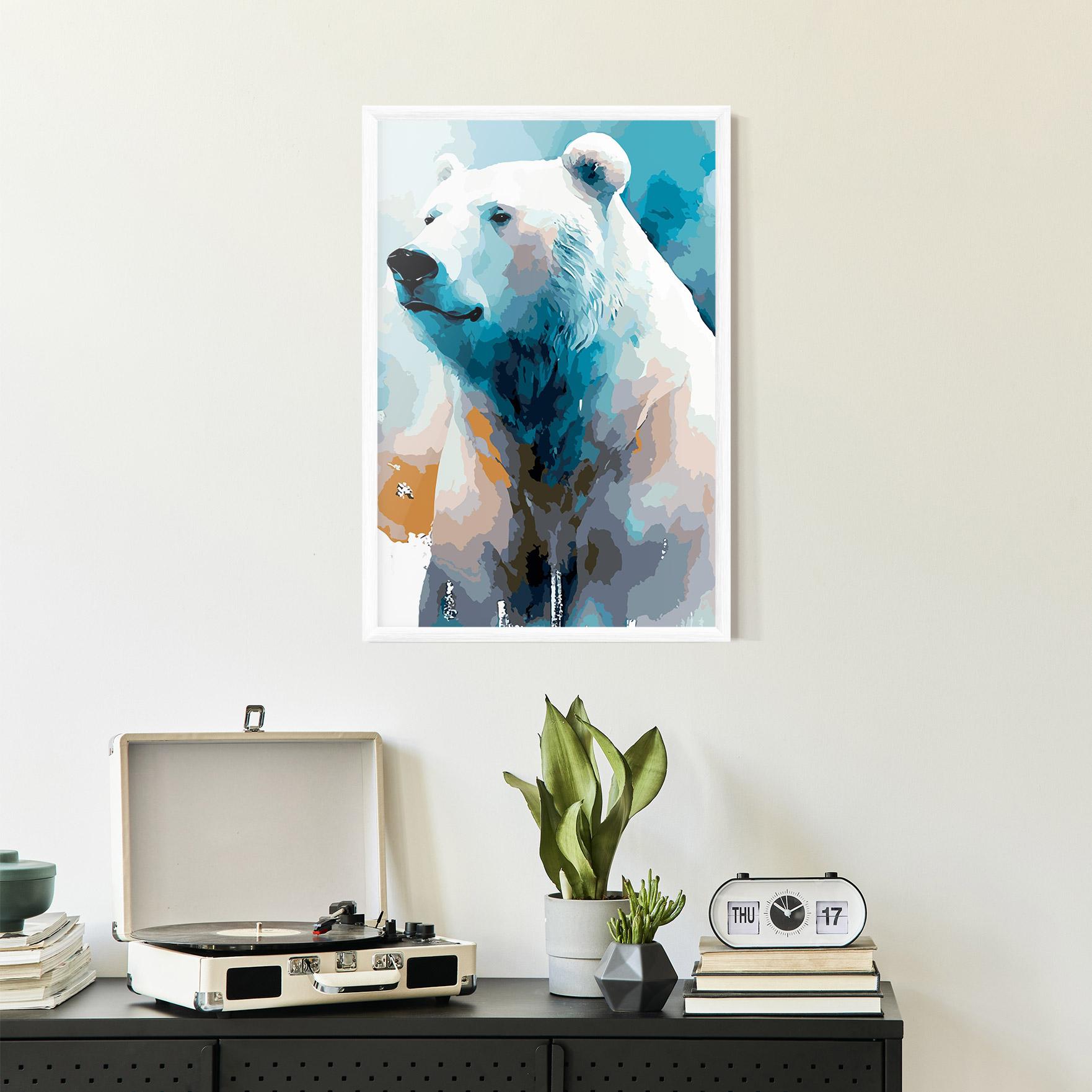 Plakat w Ramie Polar White Bear mockup 2