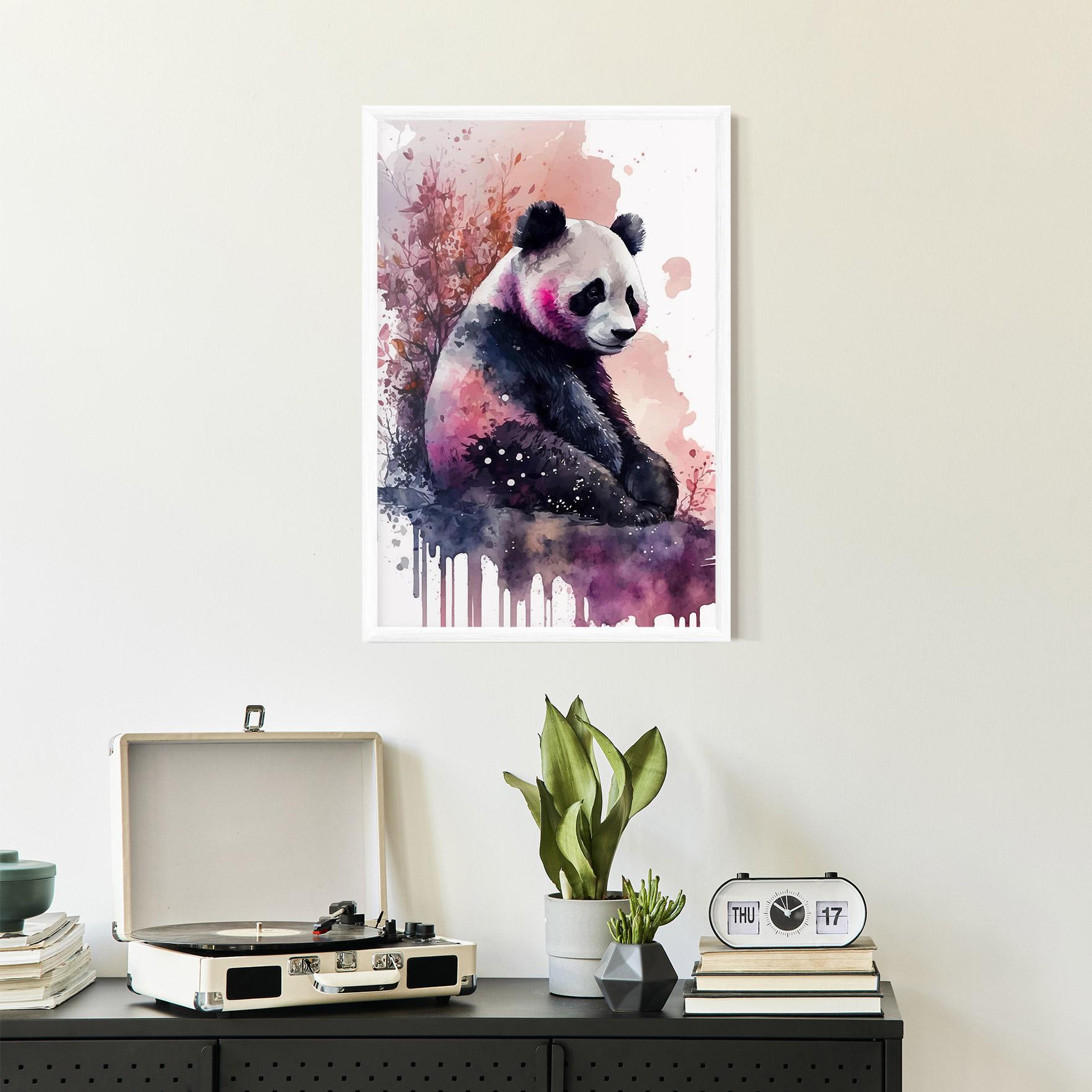 Plakat w Ramie Purple Panda Art mockup 2