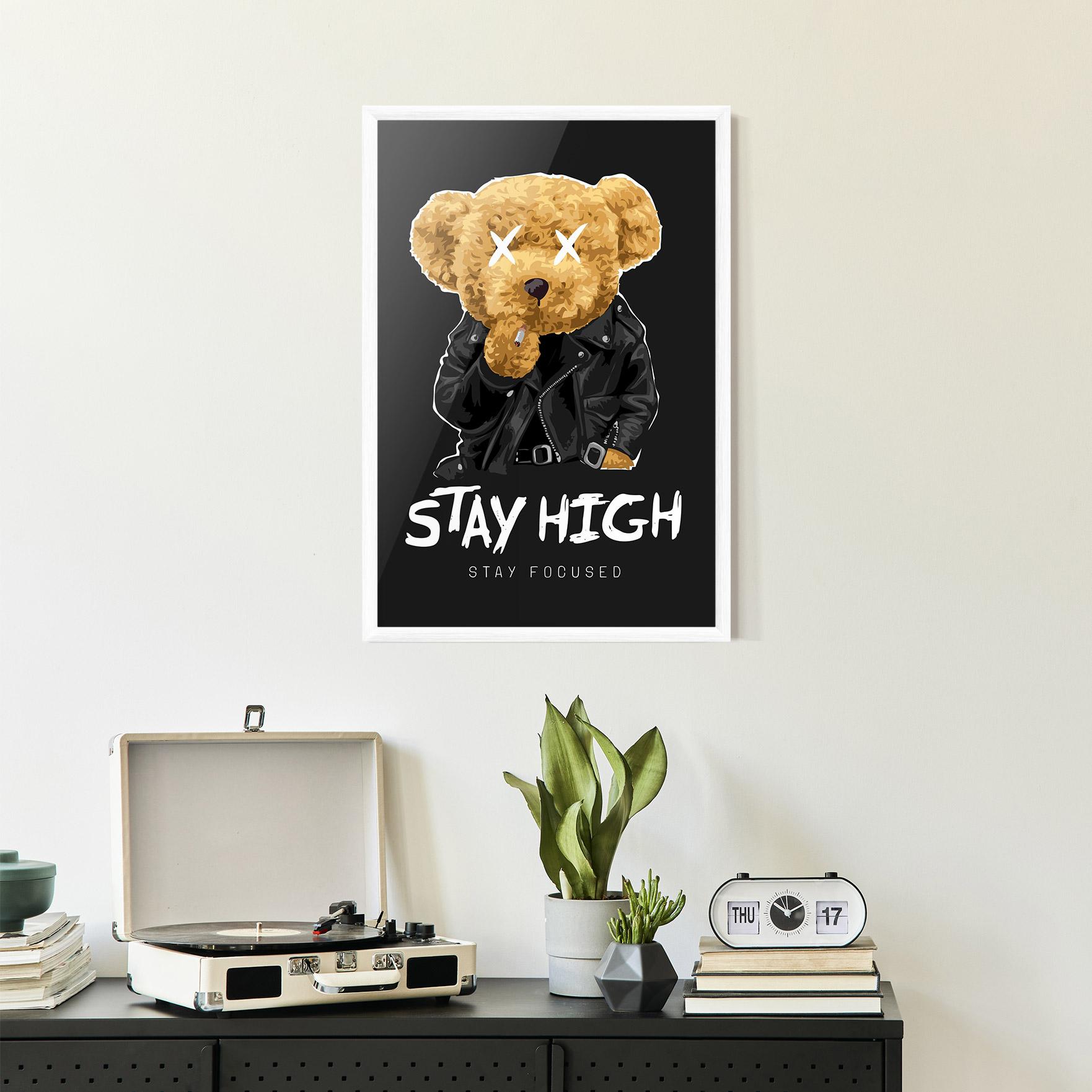 Plakat w Ramie Stay High mockup 2