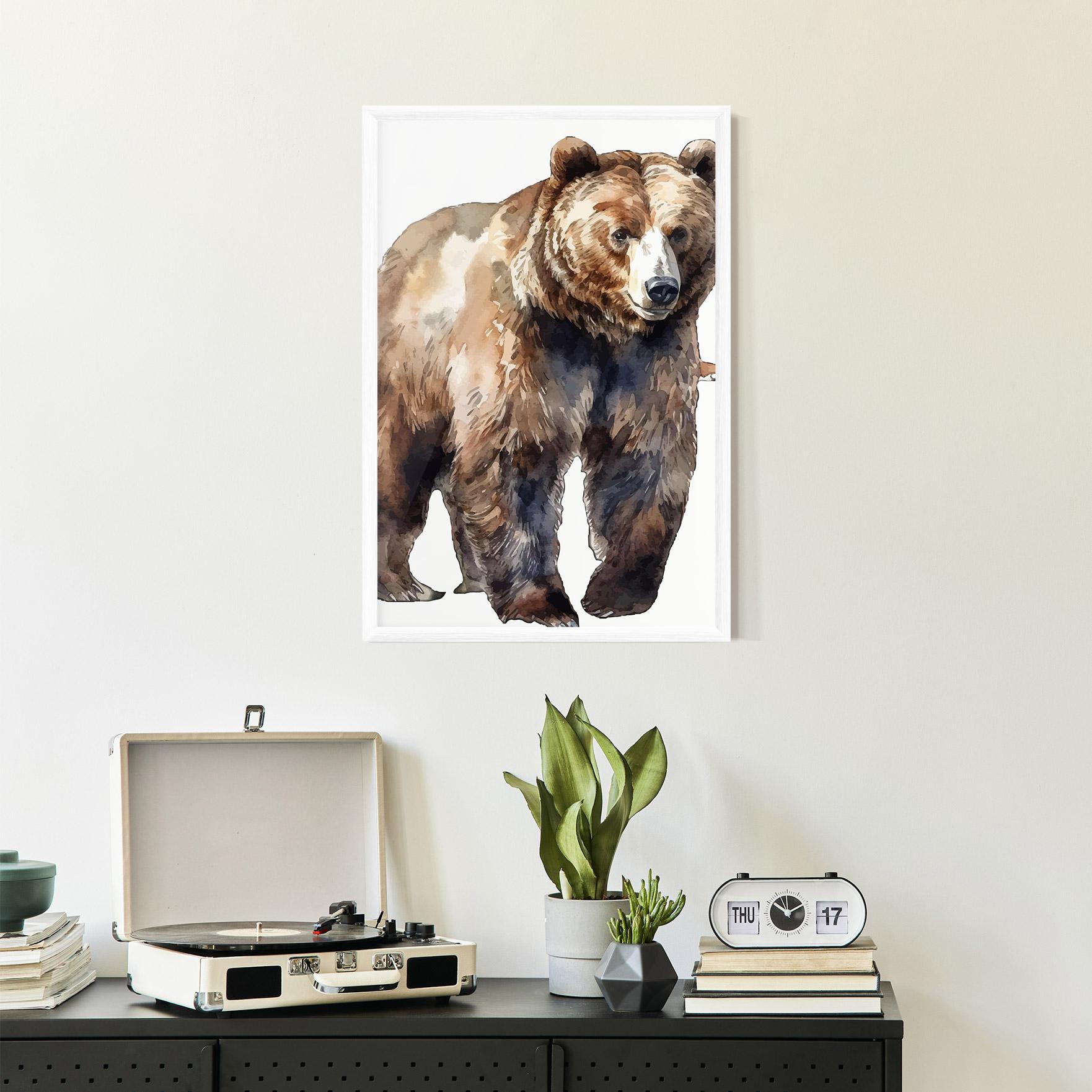 Plakat w Ramie Watercolor Bear Art mockup 2