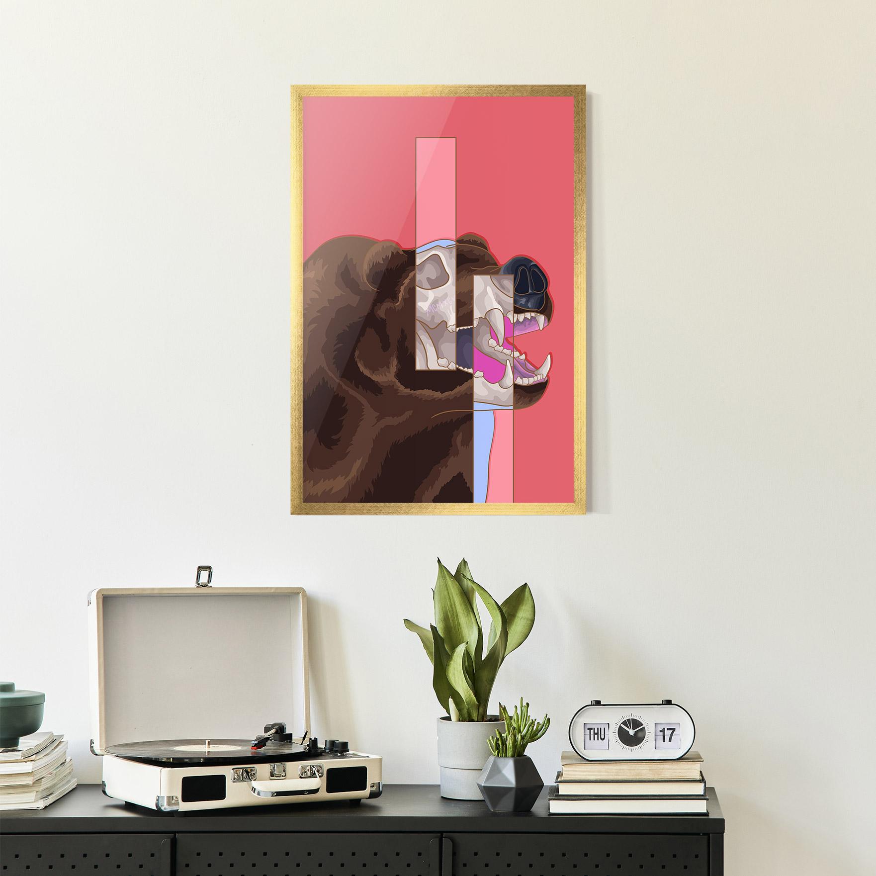Plakat w Ramie Bear Bone Art mockup 2