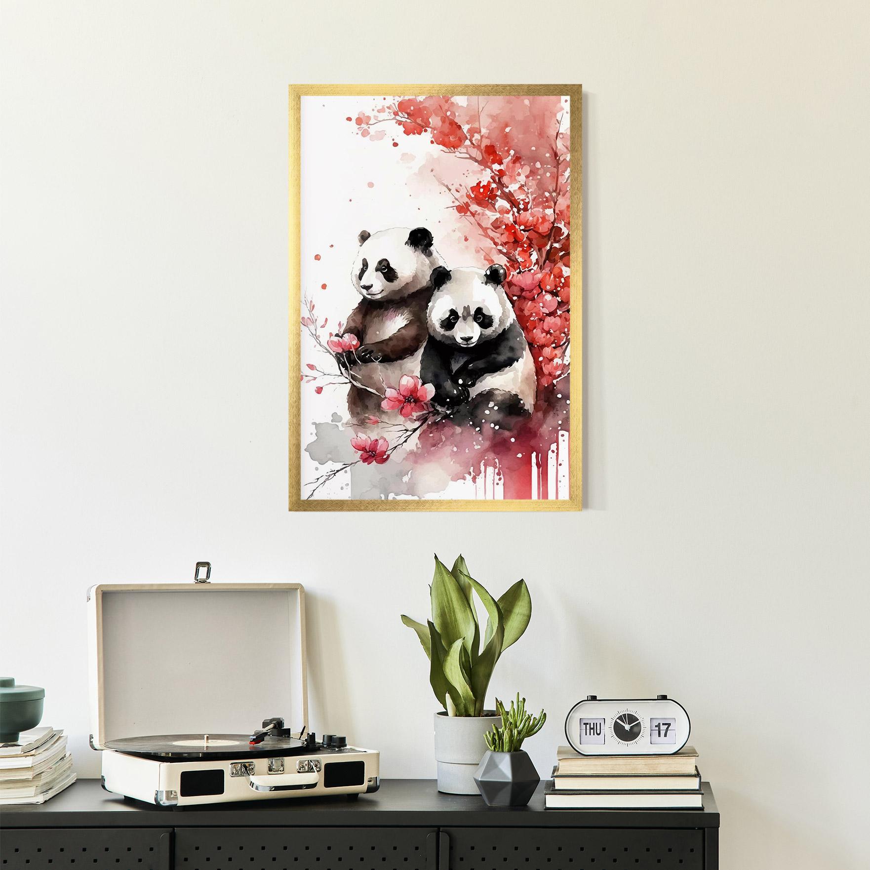 Plakat w Ramie Blossom Panda mockup 2