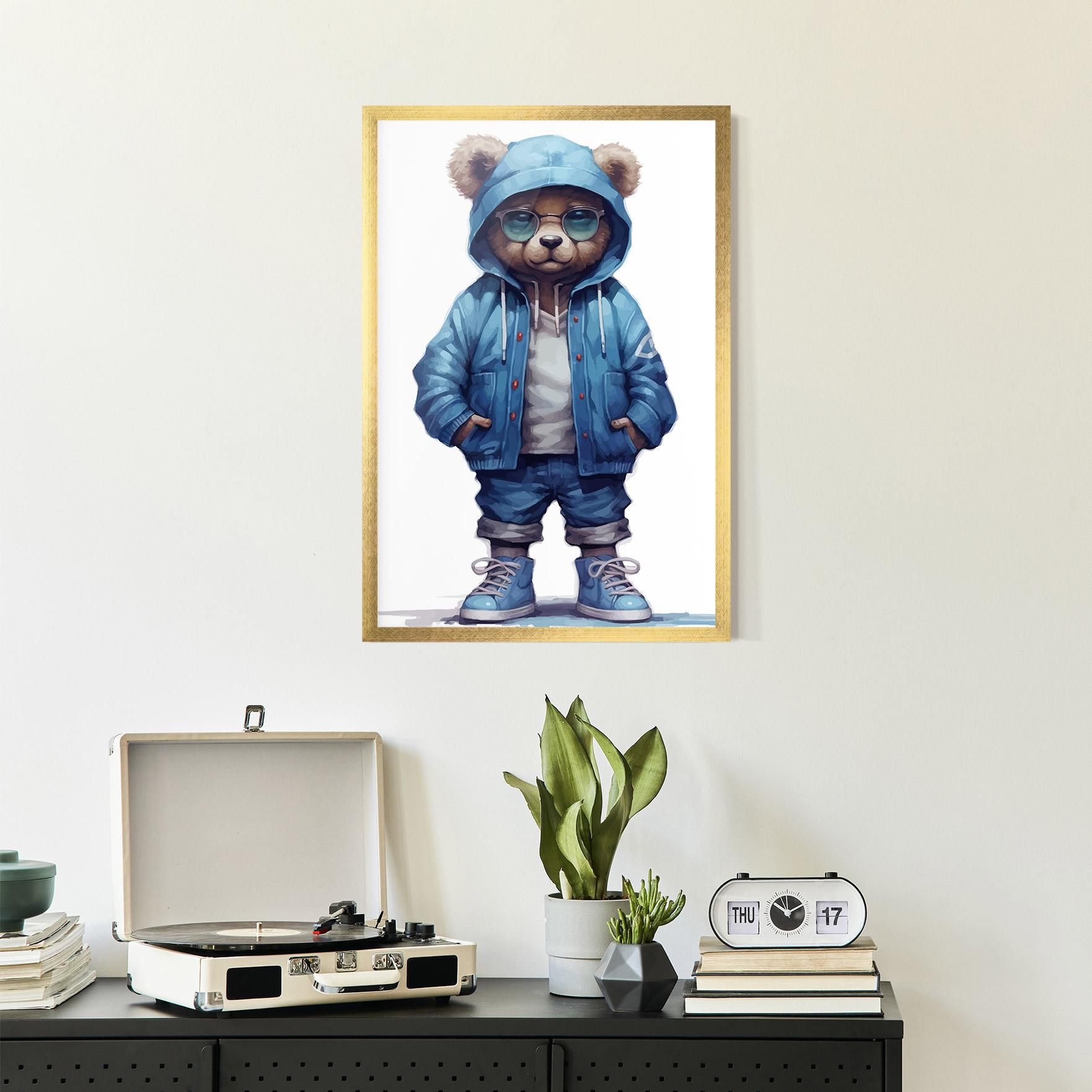 Plakat w Ramie Glasses Bear mockup 2