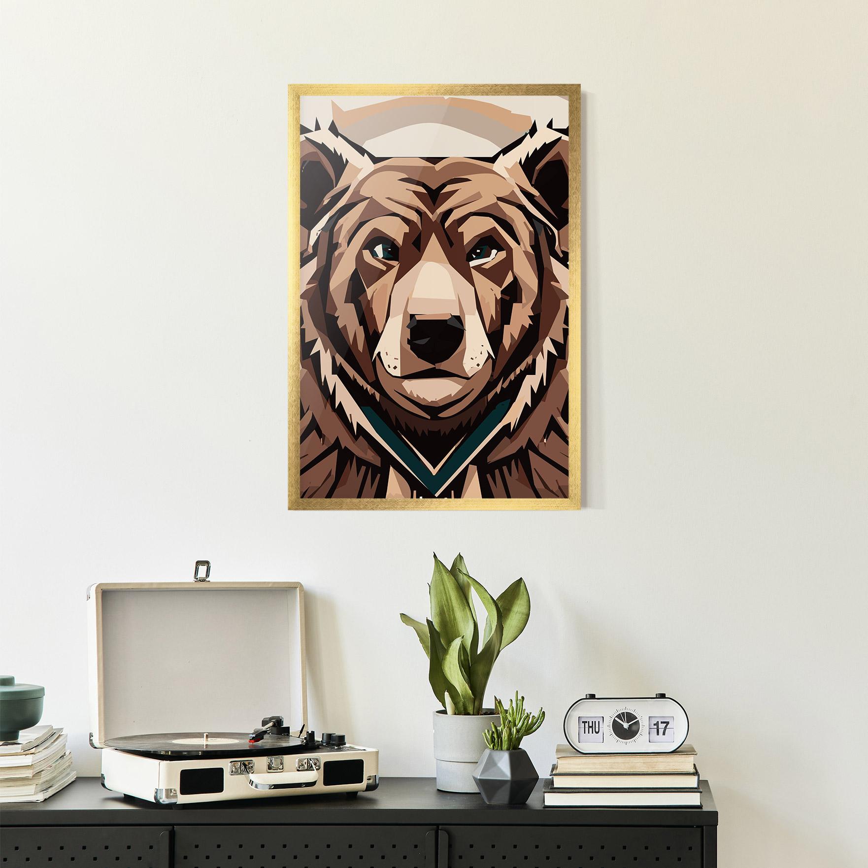 Plakat w Ramie Grizzly Art mockup 2