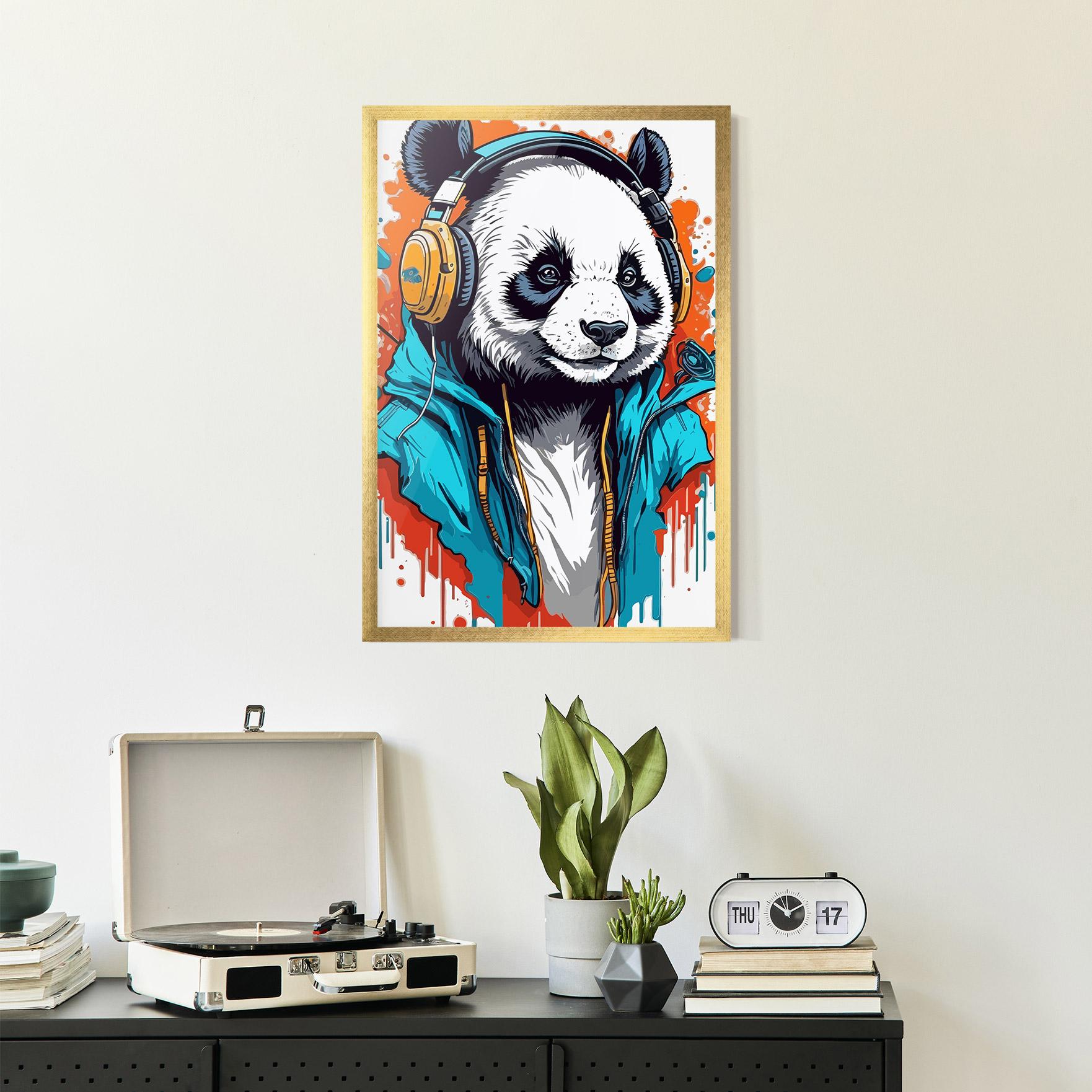Plakat w Ramie Music Panda mockup 2
