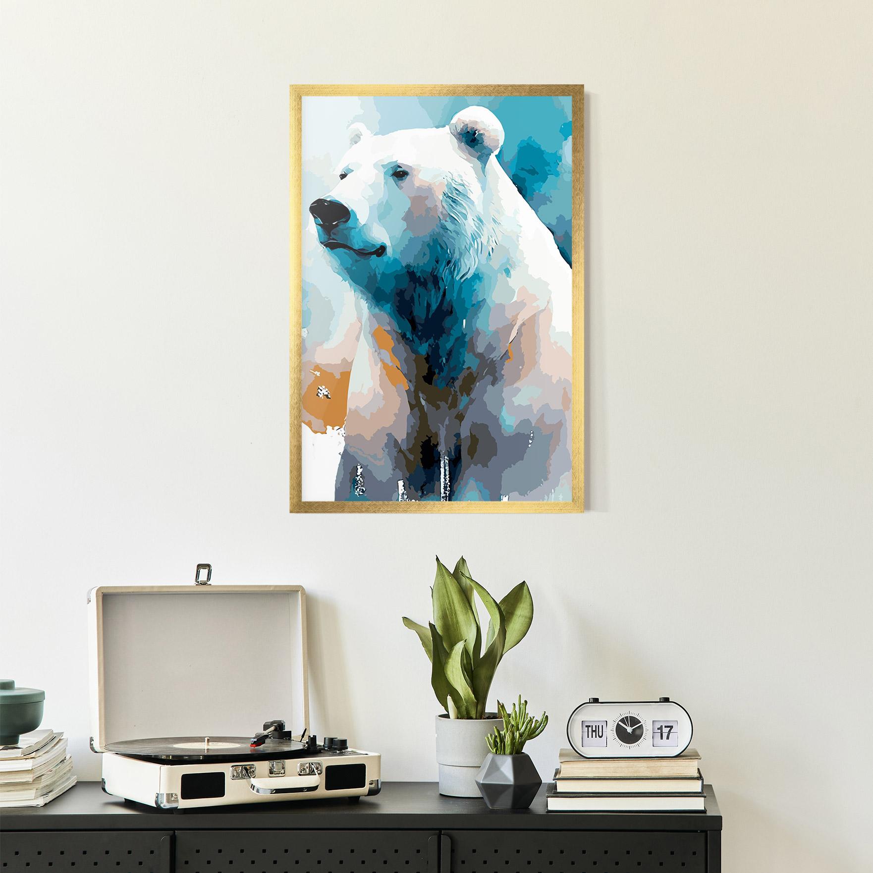 Plakat w Ramie Polar White Bear mockup 2