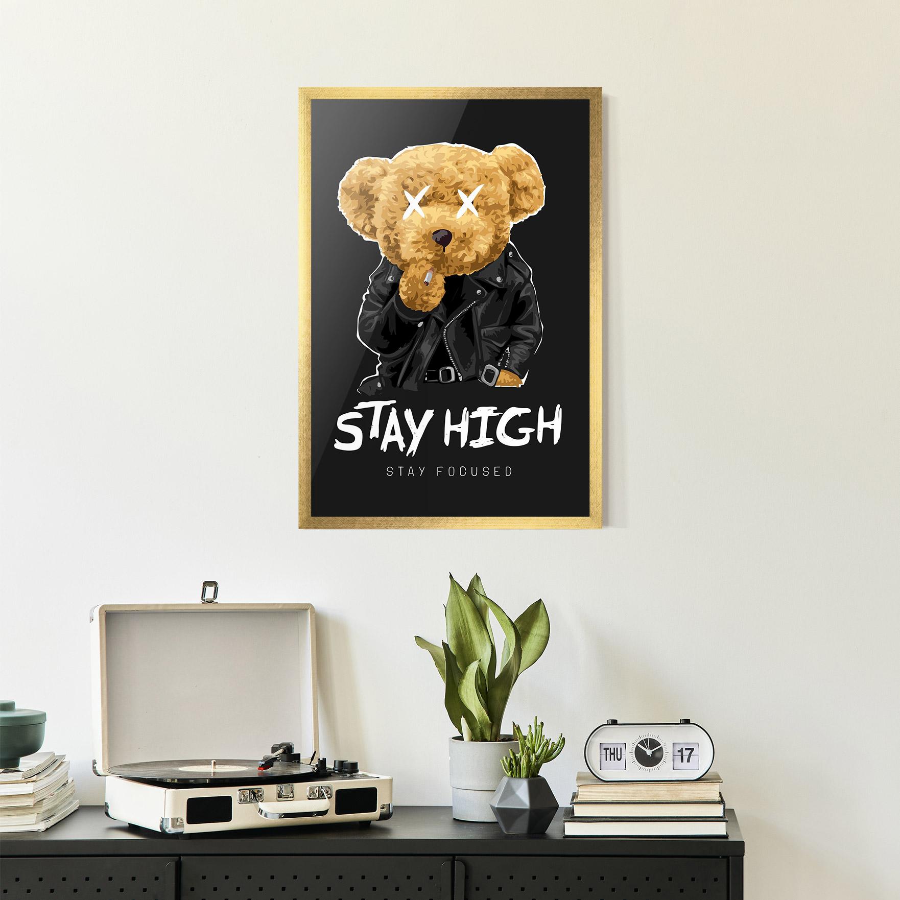 Plakat w Ramie Stay High mockup 2