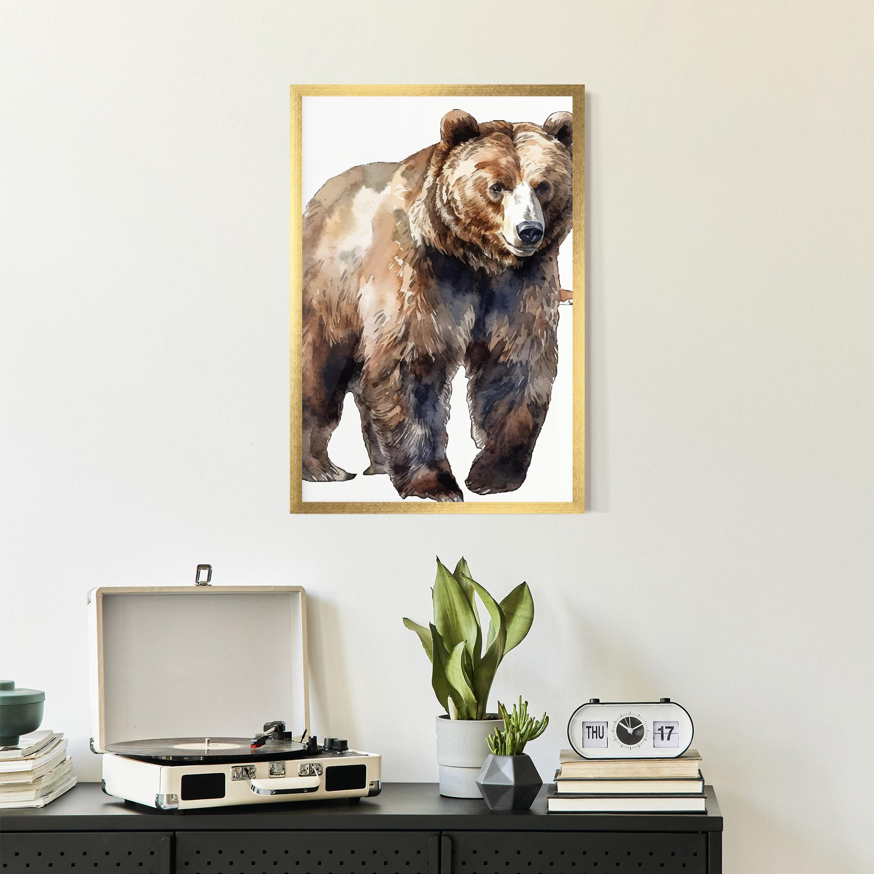 Plakat w Ramie Watercolor Bear Art mockup 2