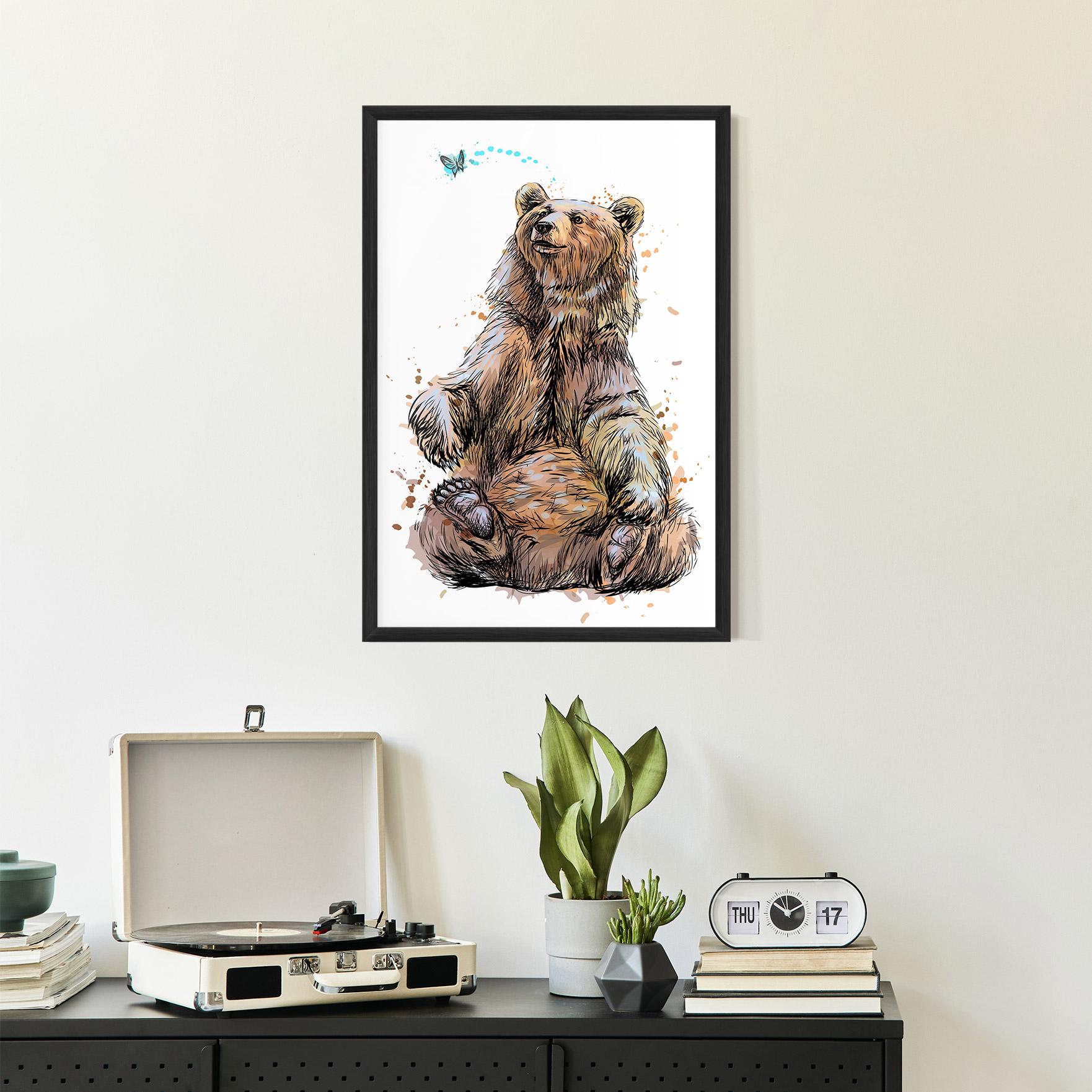 Plakat w Ramie Butterfly Bear mockup 2