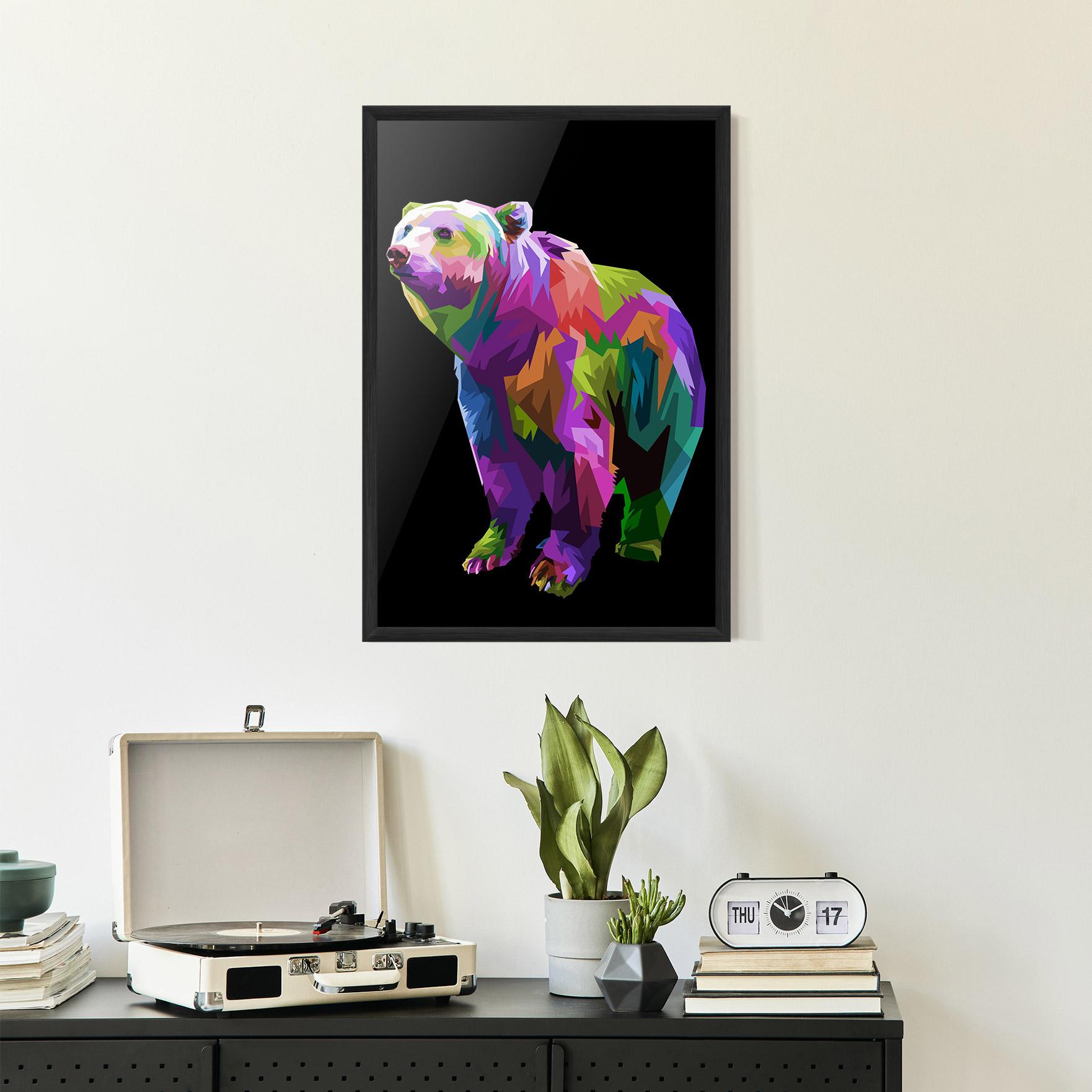 Plakat w Ramie Colorful Icebear mockup 2